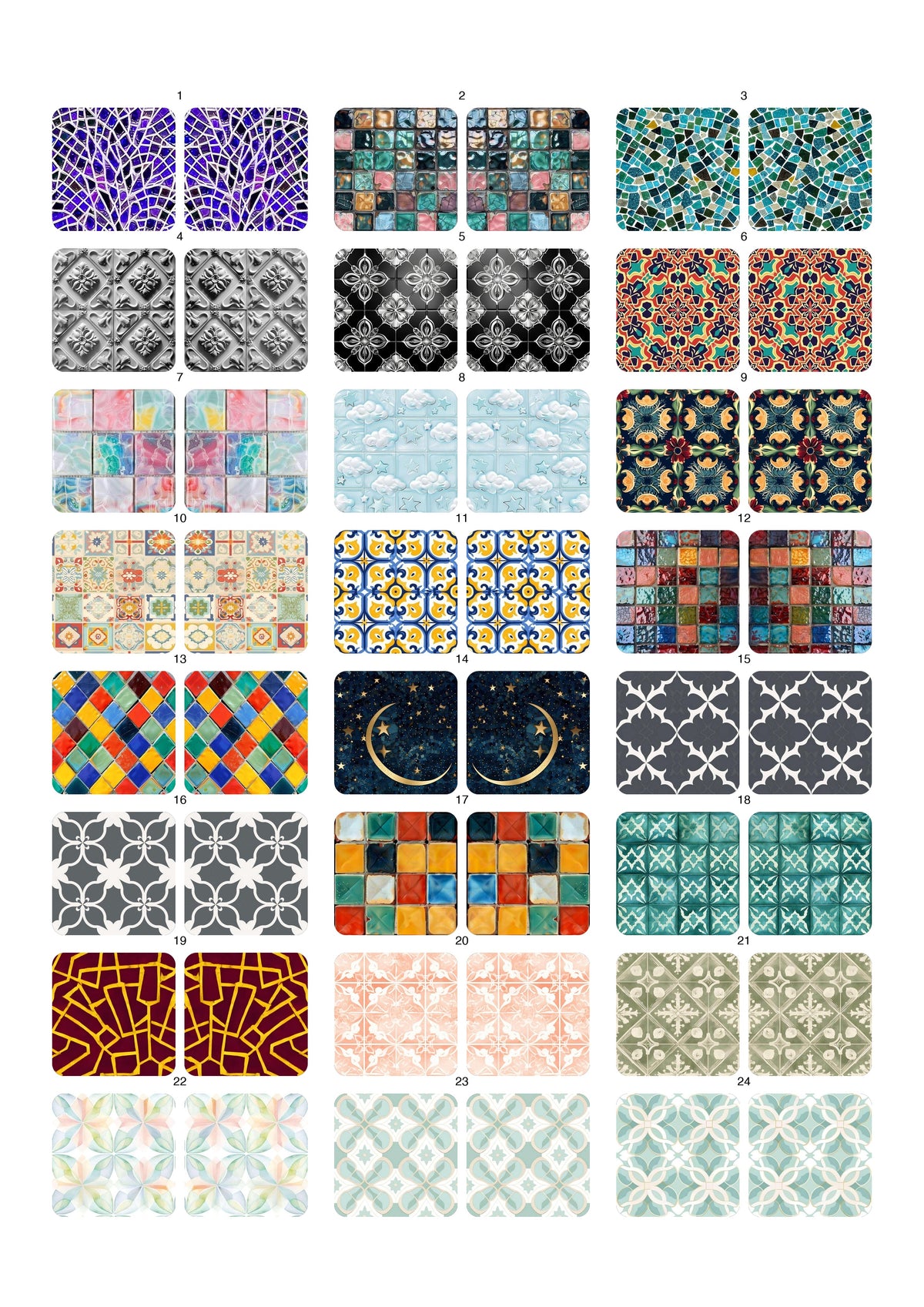 Decals, Tile Ceramic decals - Enamel Decal - Fusible Decal - Glass Fusing Decal ~ Waterslide Decal 10005