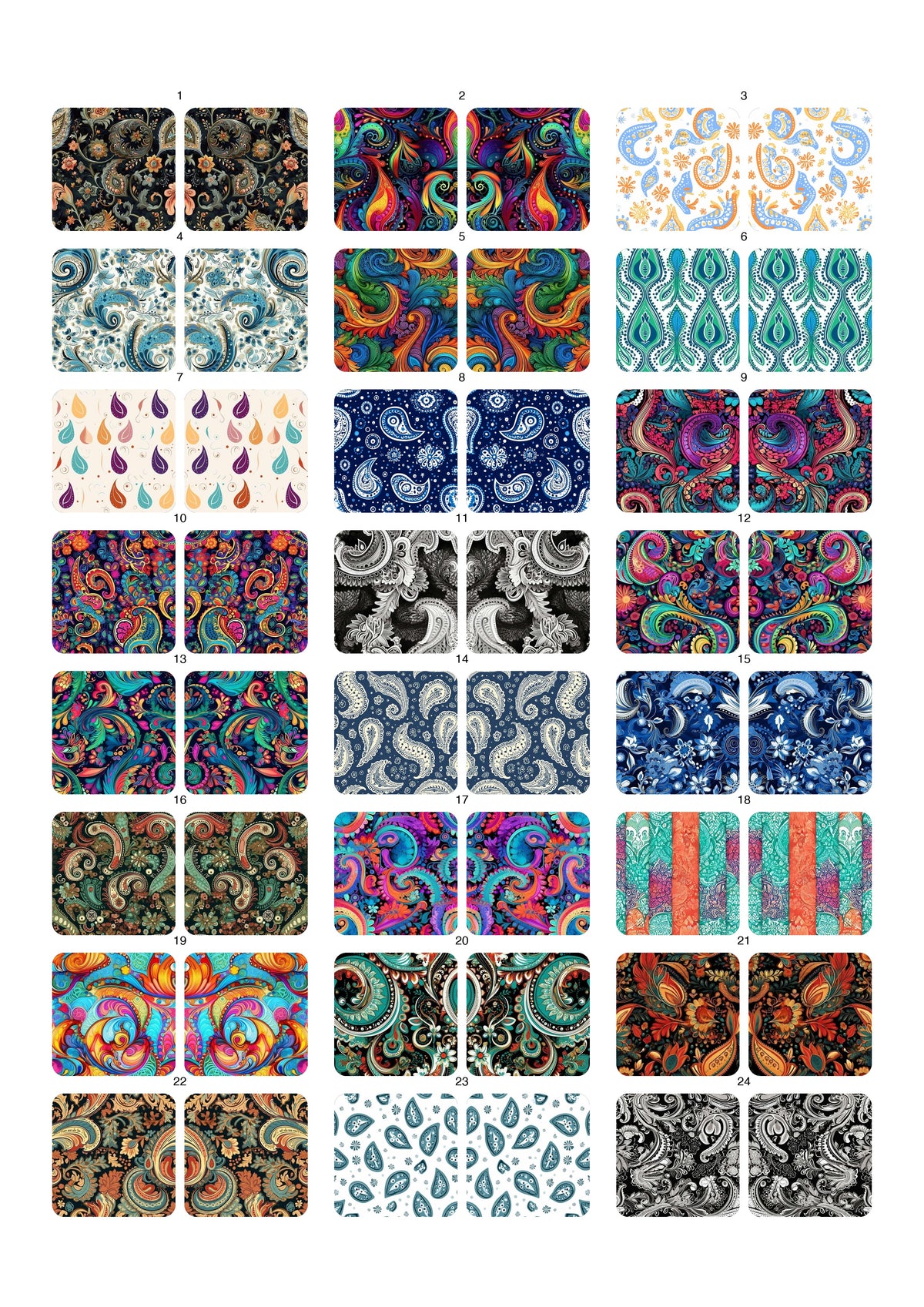 Decals, Paisley Ceramic decals - Enamel Decal - Fusible Decal - Glass Fusing Decal ~ Waterslide Decal 10006