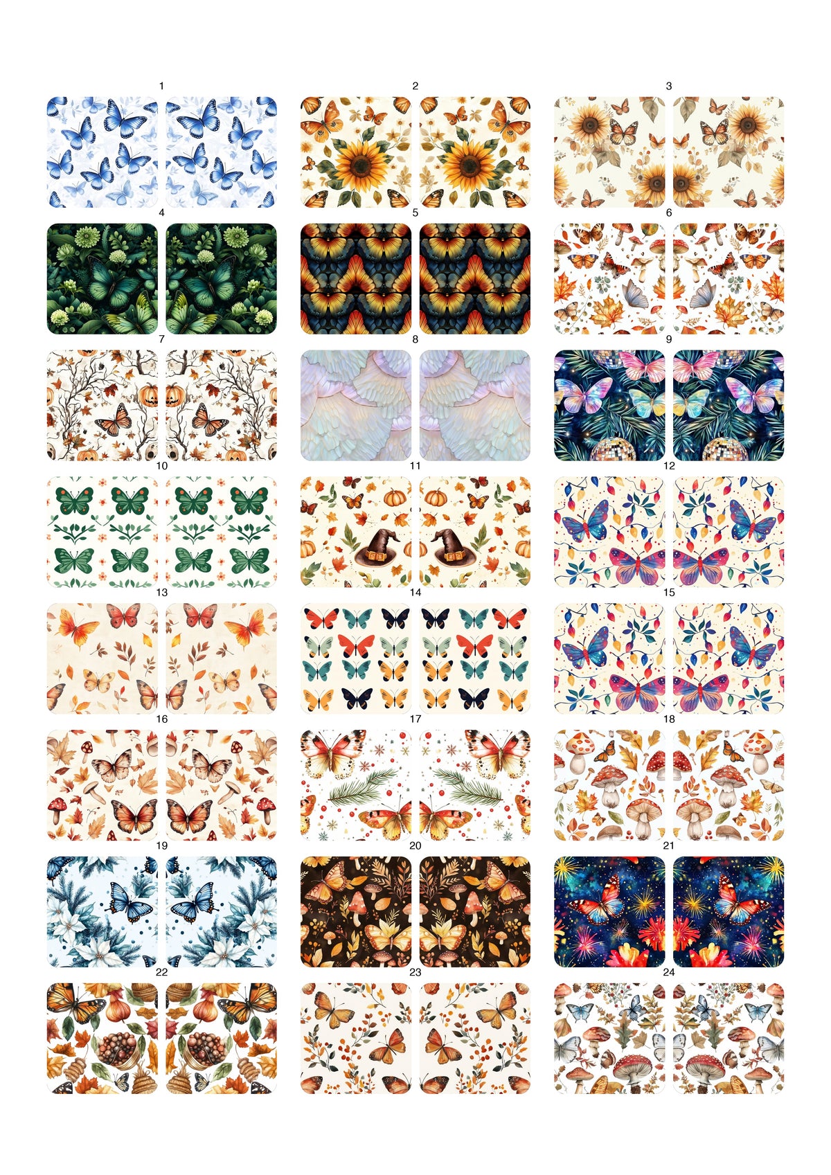 Decals, Butterfly Ceramic decals - Enamel Decal - Fusible Decal - Glass Fusing Decal ~ Waterslide Decal 10009
