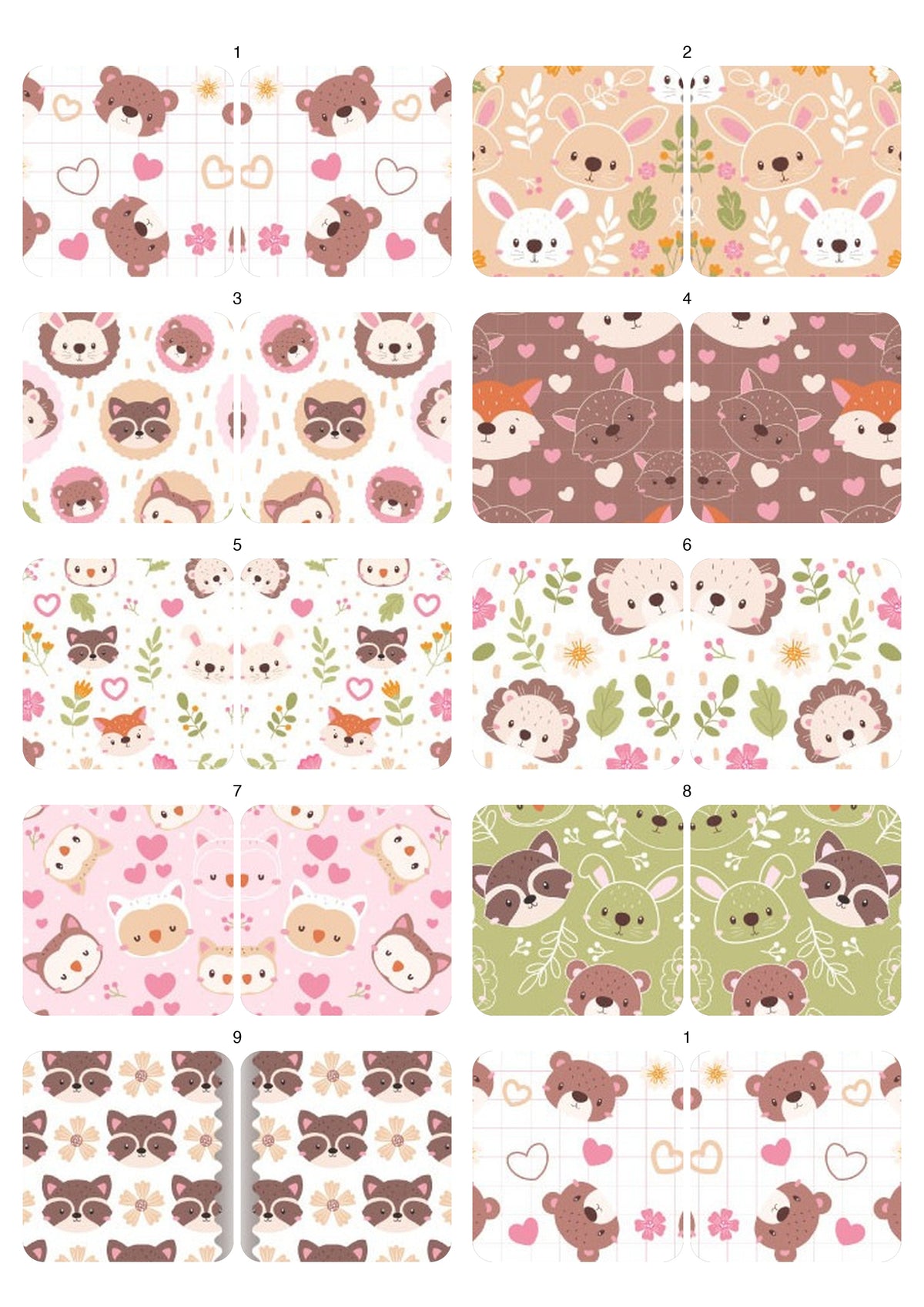 Decals, Forest Animals Ceramic decals - Enamel Decal - Fusible Decal - Glass Fusing Decal ~ Waterslide Decal 10028