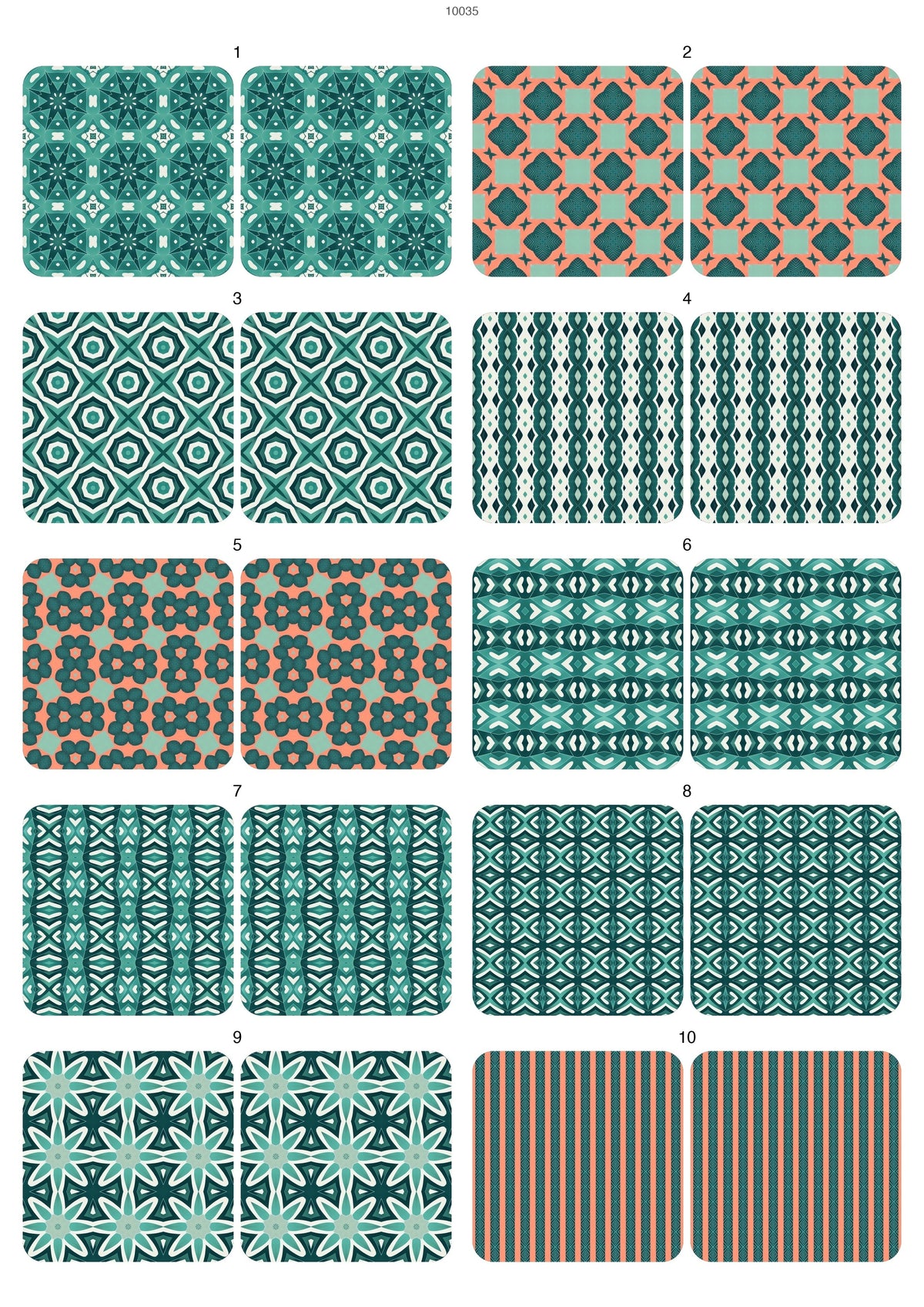 Decals, Teal Tile Ceramic decals - Enamel Decal - Fusible Decal - Glass Fusing Decal ~ Waterslide Decal 10035