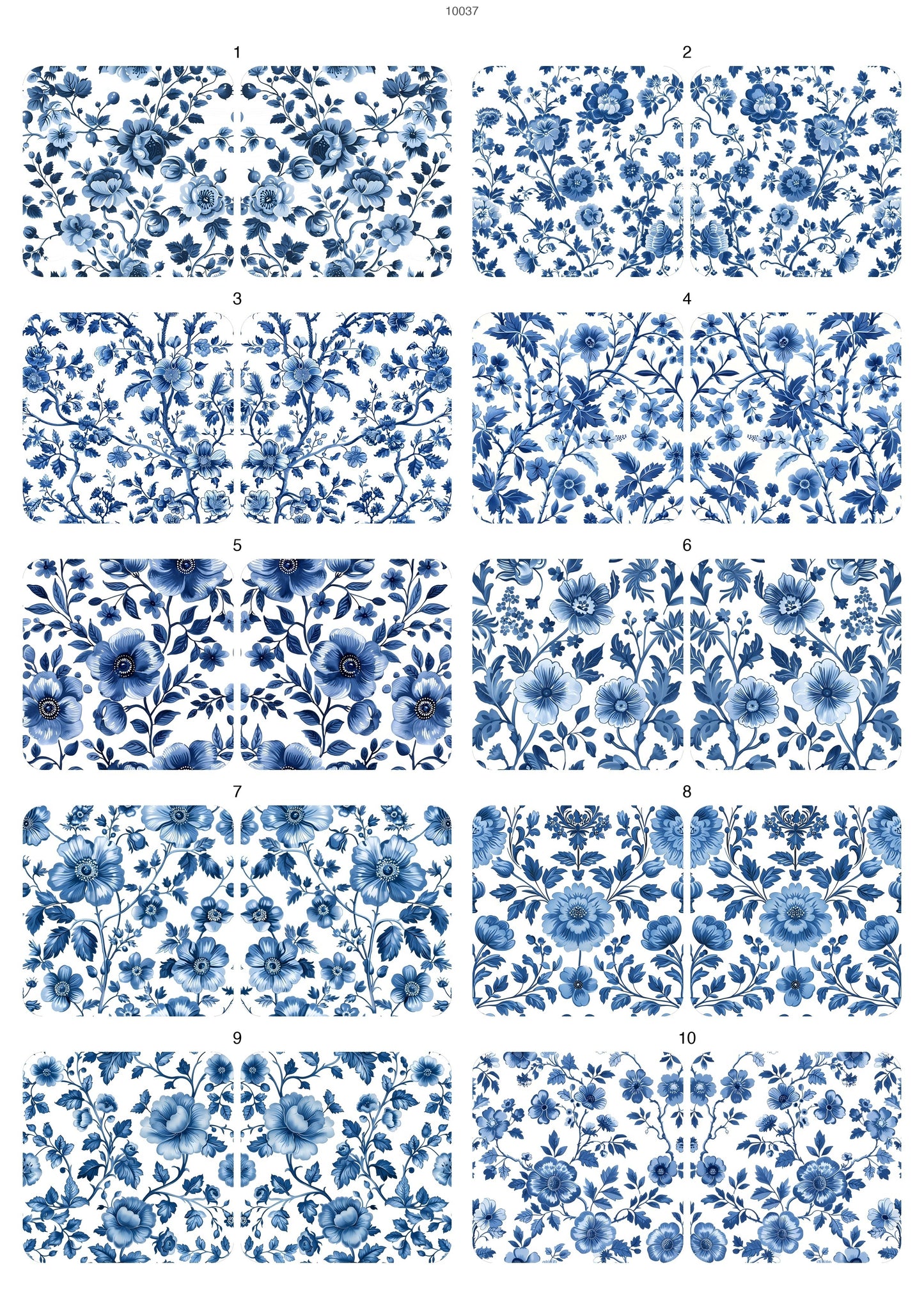 Decals, French Blue Toile Ceramic decals - Enamel Decal - Fusible Decal - Glass Fusing Decal ~ Waterslide Decal 10037
