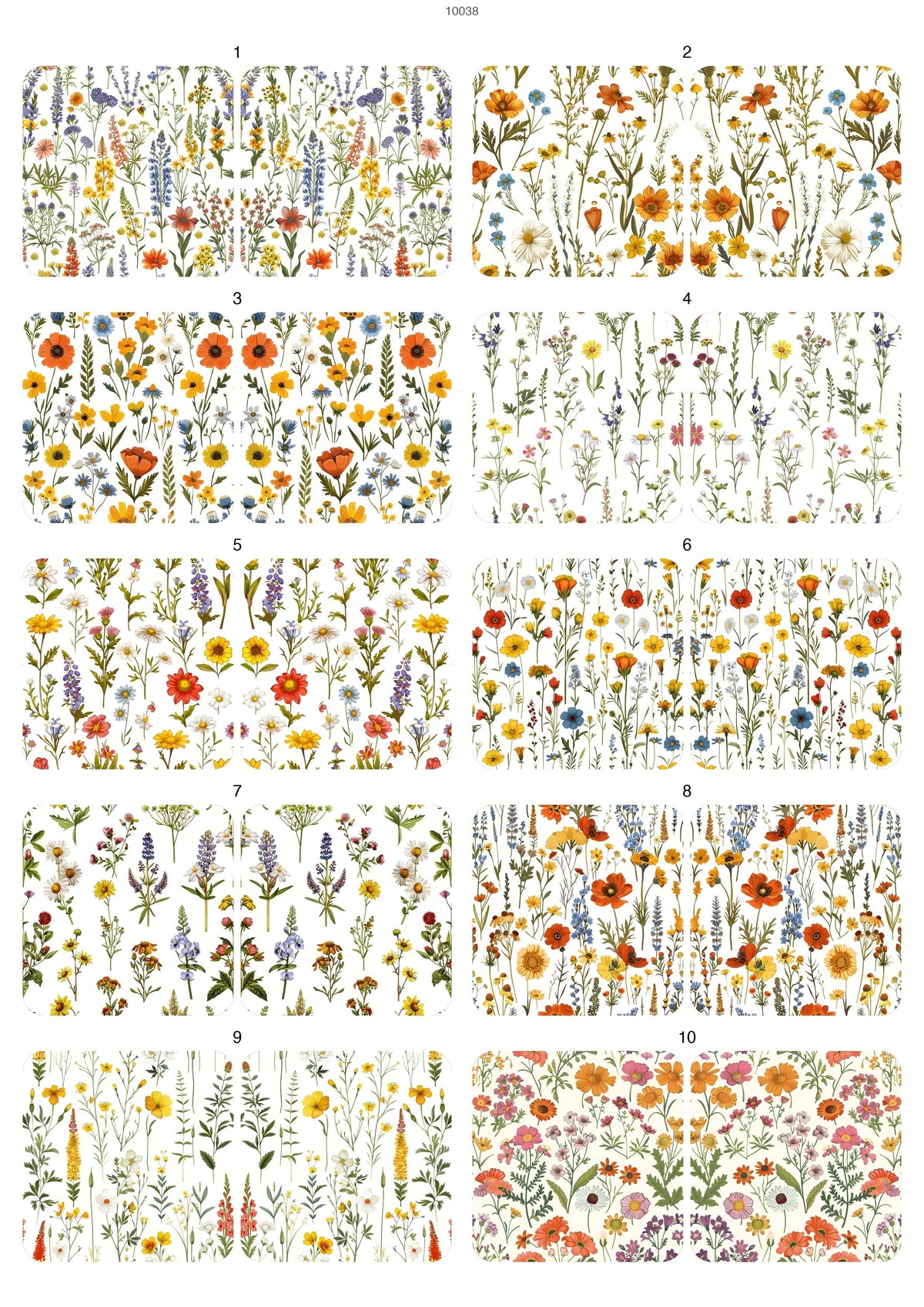 Decals, Wildflower Meadow Ceramic decals - Enamel Decal - Fusible Decal - Glass Fusing Decal ~ Waterslide Decal 10038