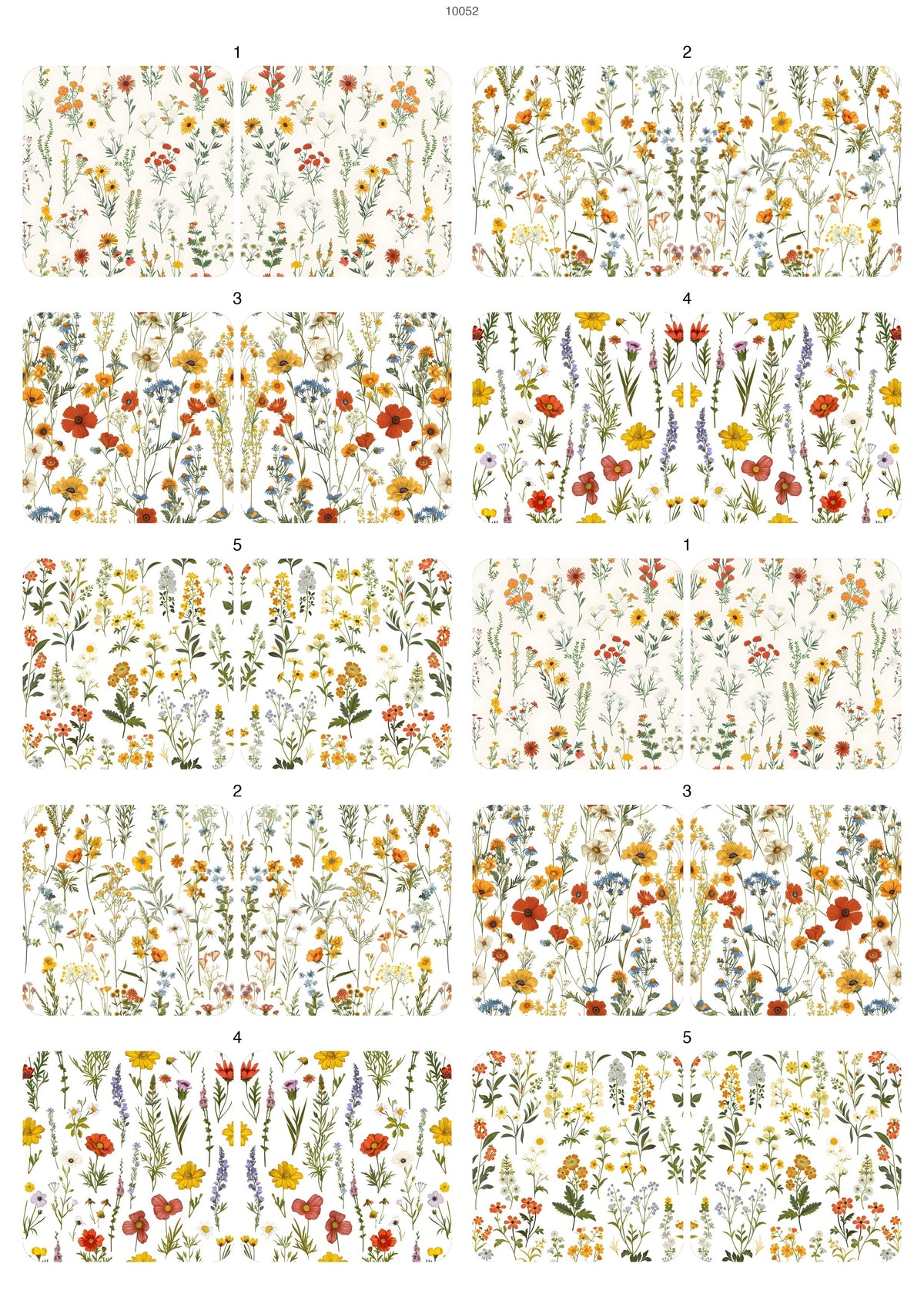 Decals, Wildflower Meadow Two Ceramic decals - Enamel Decal - Fusible Decal - Glass Fusing Decal ~ Waterslide Decal 10052