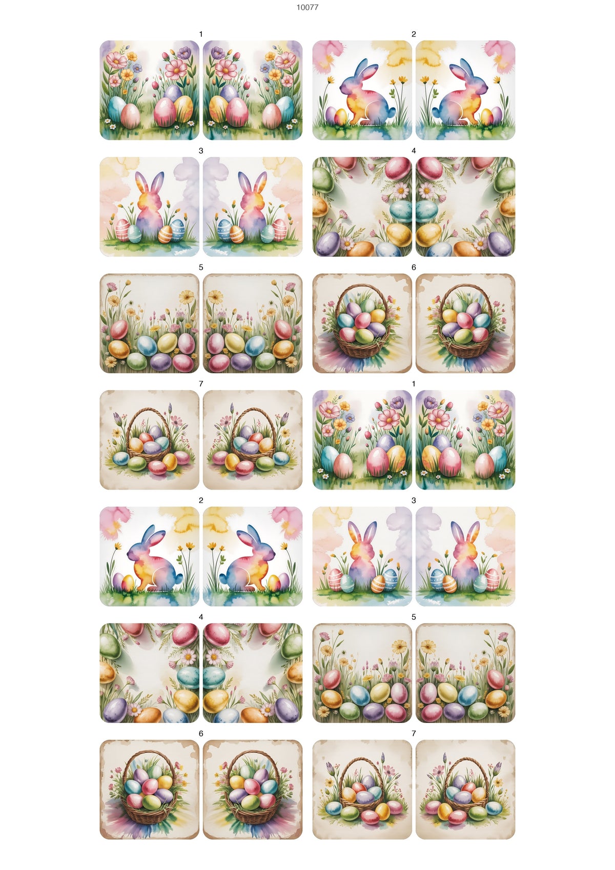 Decals, Easter Eggs and Blooms Ceramic decals - Enamel Decal - Fusible Decal - Glass Fusing Decal ~ Waterslide Decal 10077