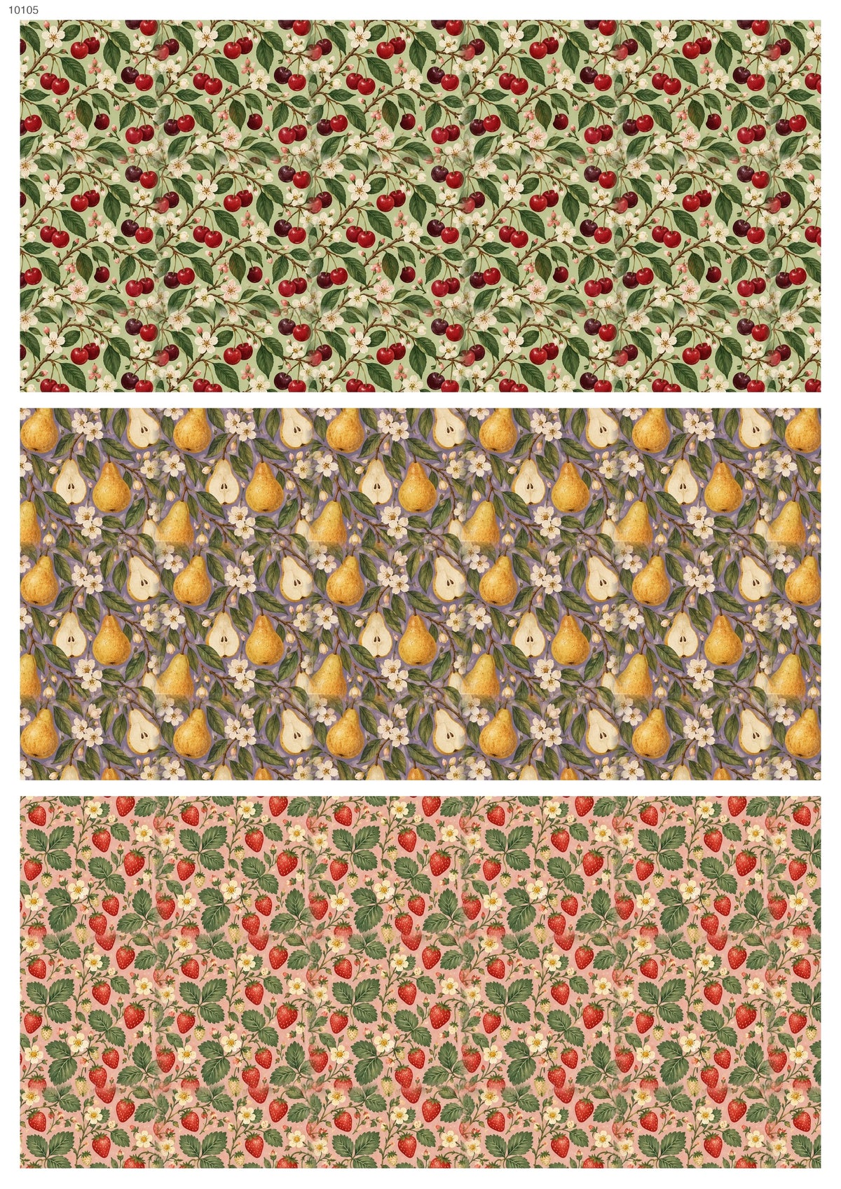 Orchard Fruit Trio Waterslide Decal - Ceramic, Enamel & Glass Fusing Overglaze Decal Sheet 10105
