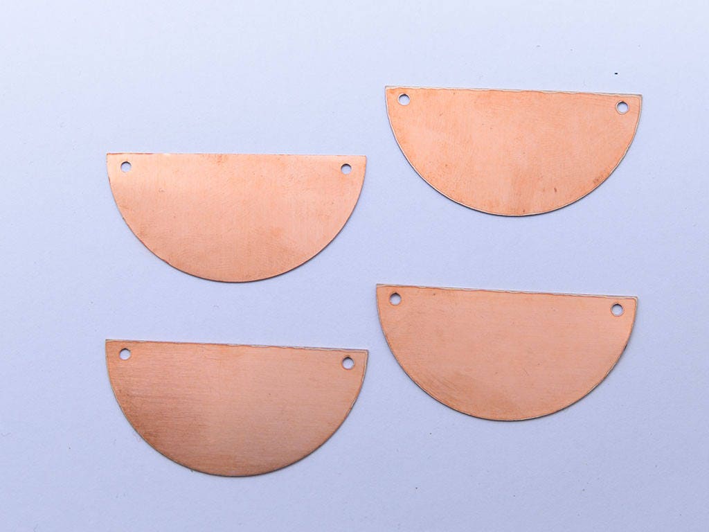 Copper Blanks - 27# Half circle copper blank - 24 Gauge, Solid