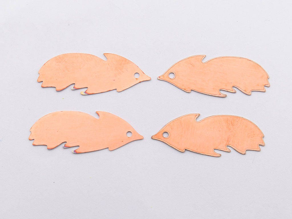 Copper Blanks - 44# Feather copper blank , stamped enamel , solid copper, stamping blank, personalized , copper blank, raw copper