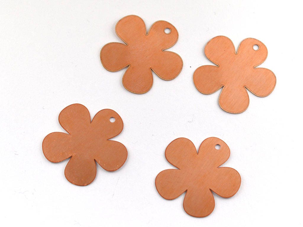 Copper Blanks - 58# Flower copper blank , stamped solid copper, round stamping blank, personalized , copper blank, raw copper