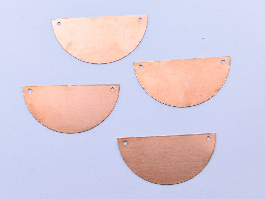 Copper Blanks - 27# Half circle copper blank - 24 Gauge, Solid
