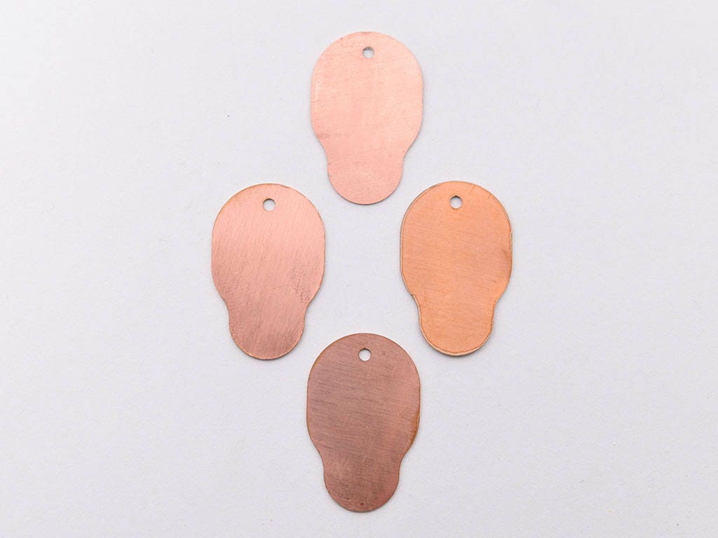 Copper Blanks - 50# Skull copper blank , stamped enamel , solid copper, stamping blank, personalized , copper blank, raw copper