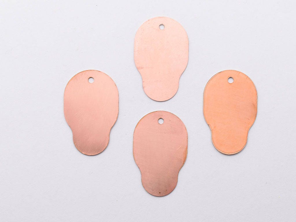 Copper Blanks - 50# Skull copper blank , stamped enamel , solid copper, stamping blank, personalized , copper blank, raw copper