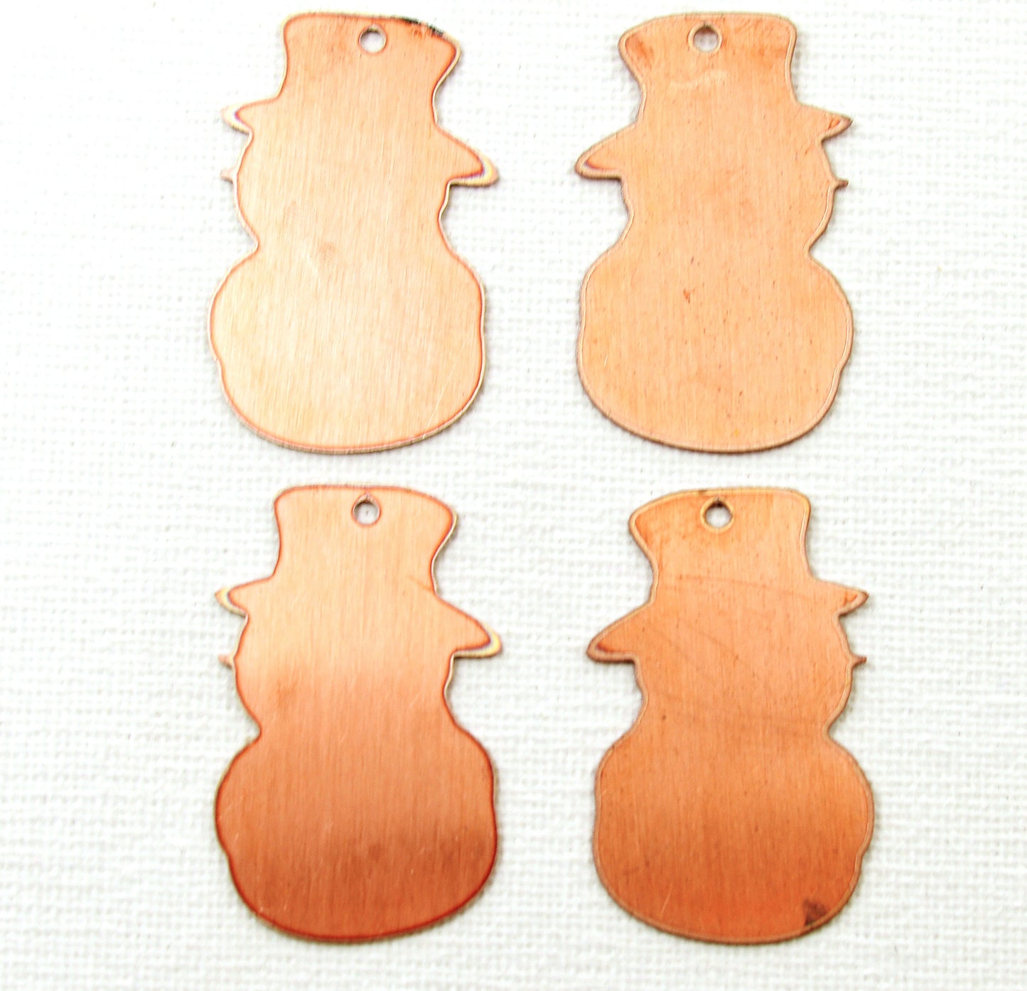 Solid Copper Snowman Blank #78, Stamped Enamel Disc, Customizable Stamping Blank, Copper Metal Stamping