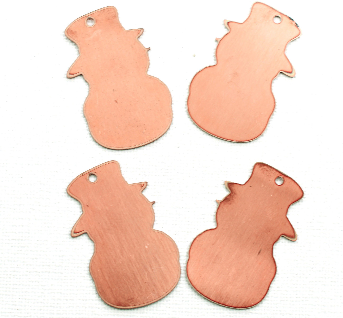 Solid Copper Snowman Blank #78, Stamped Enamel Disc, Customizable Stamping Blank, Copper Metal Stamping