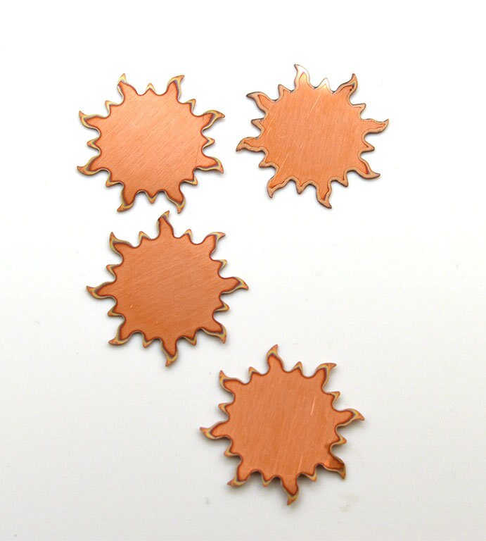 Copper Blanks - 60# Sun copper blank , stamped enamel , solid copper, stamping blank, personalized , copper blank, raw copper