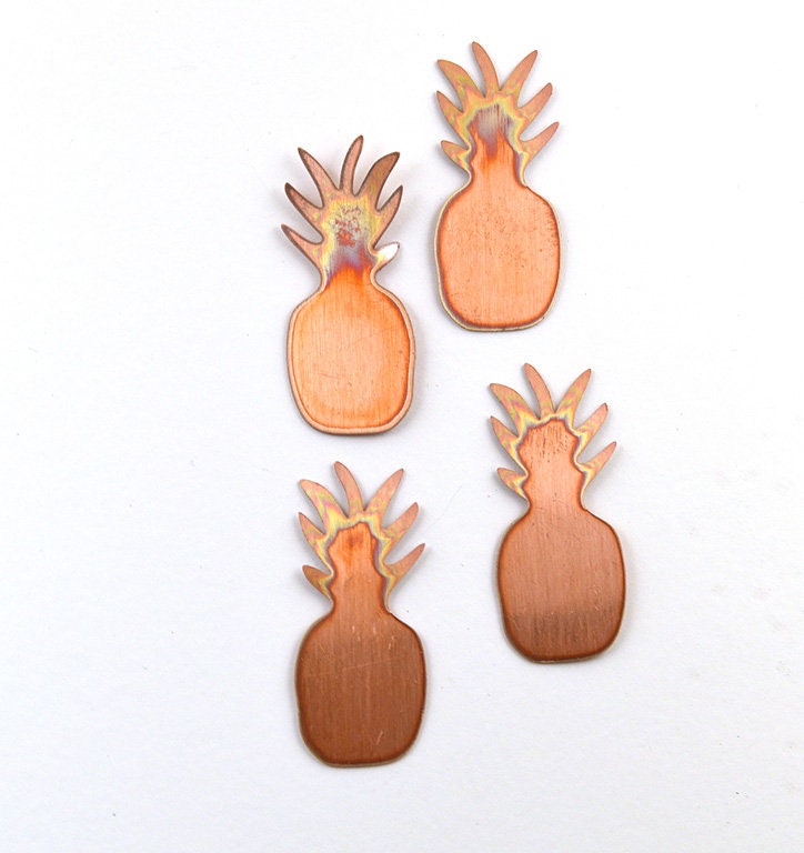 Copper Blanks - 71# Pineapple copper blank , stamped enamel , solid copper, stamping blank, personalized copper blank, raw copper
