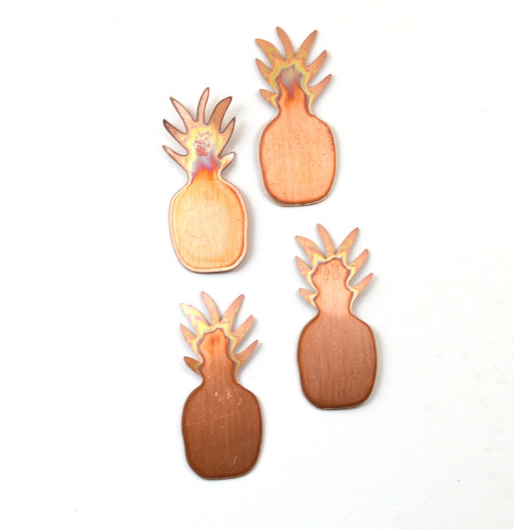 Copper Blanks - 71# Pineapple copper blank , stamped enamel , solid copper, stamping blank, personalized copper blank, raw copper