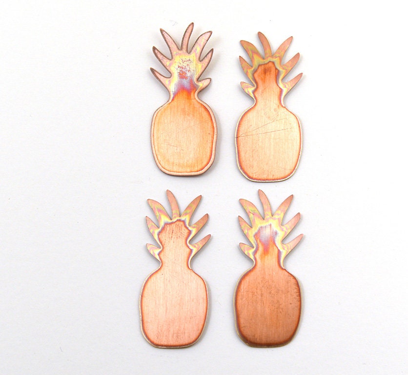 Copper Blanks - 71# Pineapple copper blank , stamped enamel , solid copper, stamping blank, personalized copper blank, raw copper