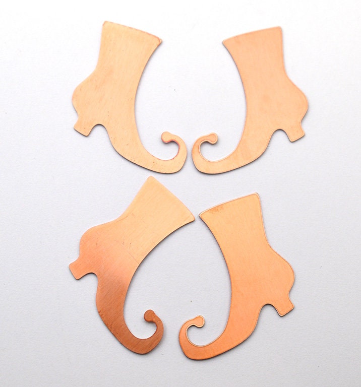 Copper Blanks - 94# Halloween witch boot, Copper blank ,stamped copper, stamping blank, personalized ,copper blank, raw copper