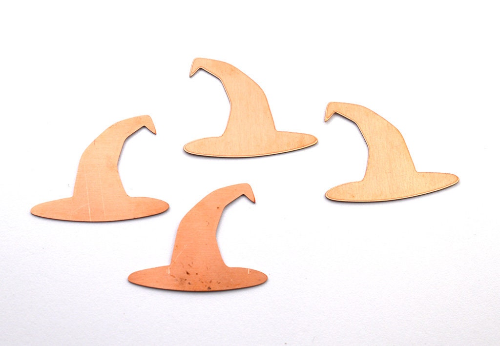 Halloween Copper Blanks - 93# Witch Hat Copper blank, stamped solid copper, round stamping blank ,copper blank, raw copper