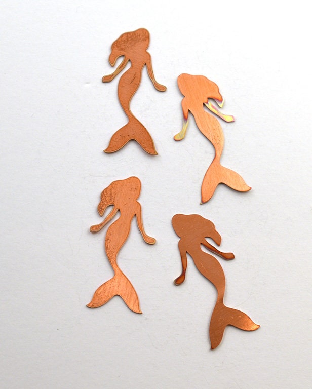 Copper Blanks - 89# mermaid copper blank , stamped enamel , solid copper, stamping blank, personalized copper blank, raw copper
