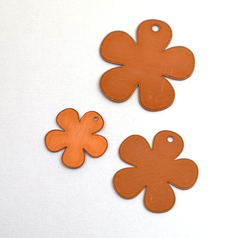 Copper Blanks - 58# Flower copper blank , stamped solid copper, round stamping blank, personalized , copper blank, raw copper