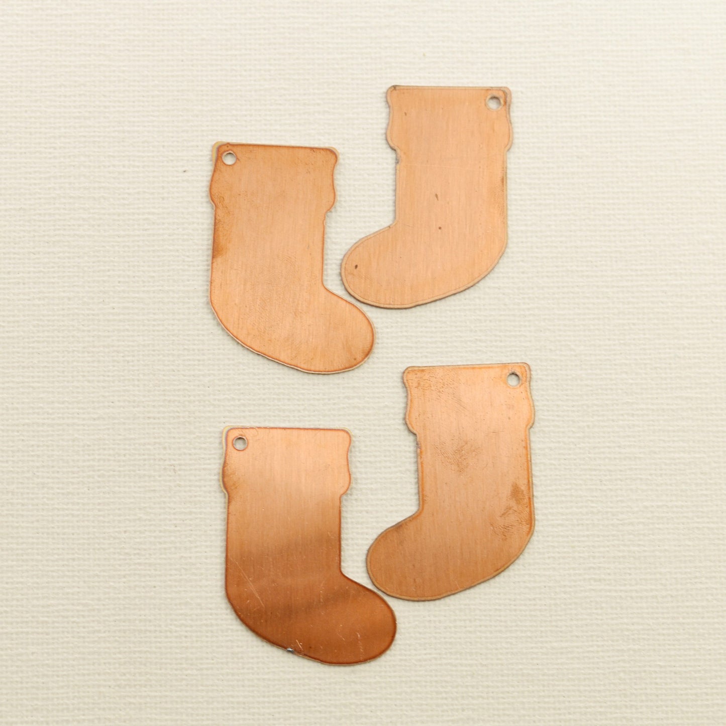 Copper Blanks - 76# Santa socks copper blank , stamped enamel ,solid copper, stamping blank, personalized , copper blank, raw copper