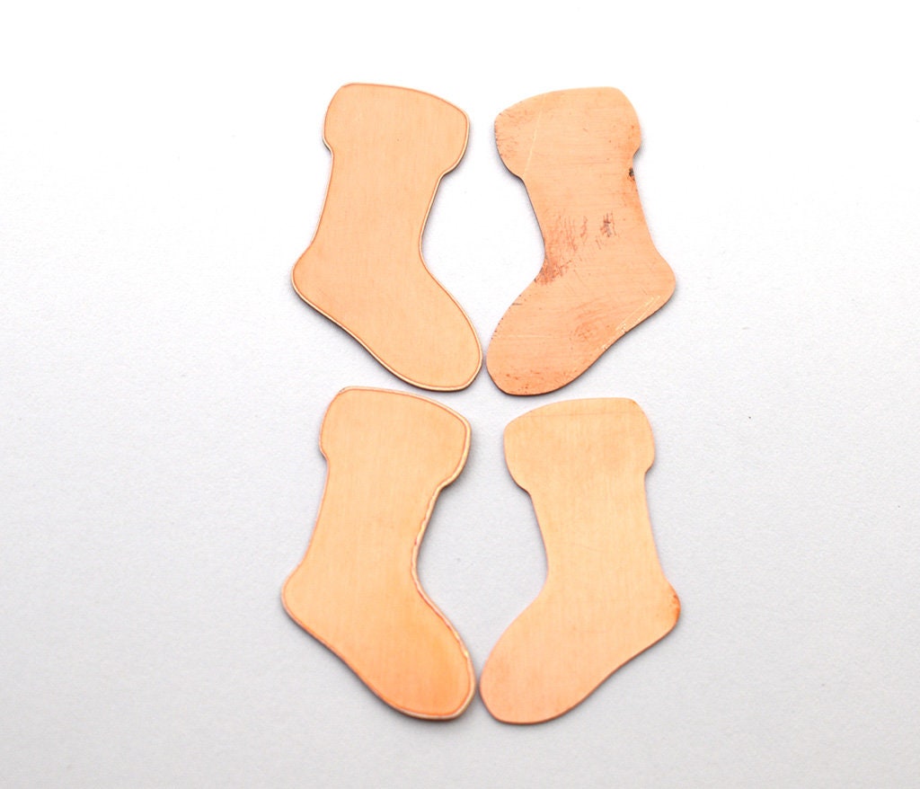 Copper - 100# Christmas socks copper blank, stamped enamel , copper , enamel, stamping blank, personalized , , copper blank, raw copper