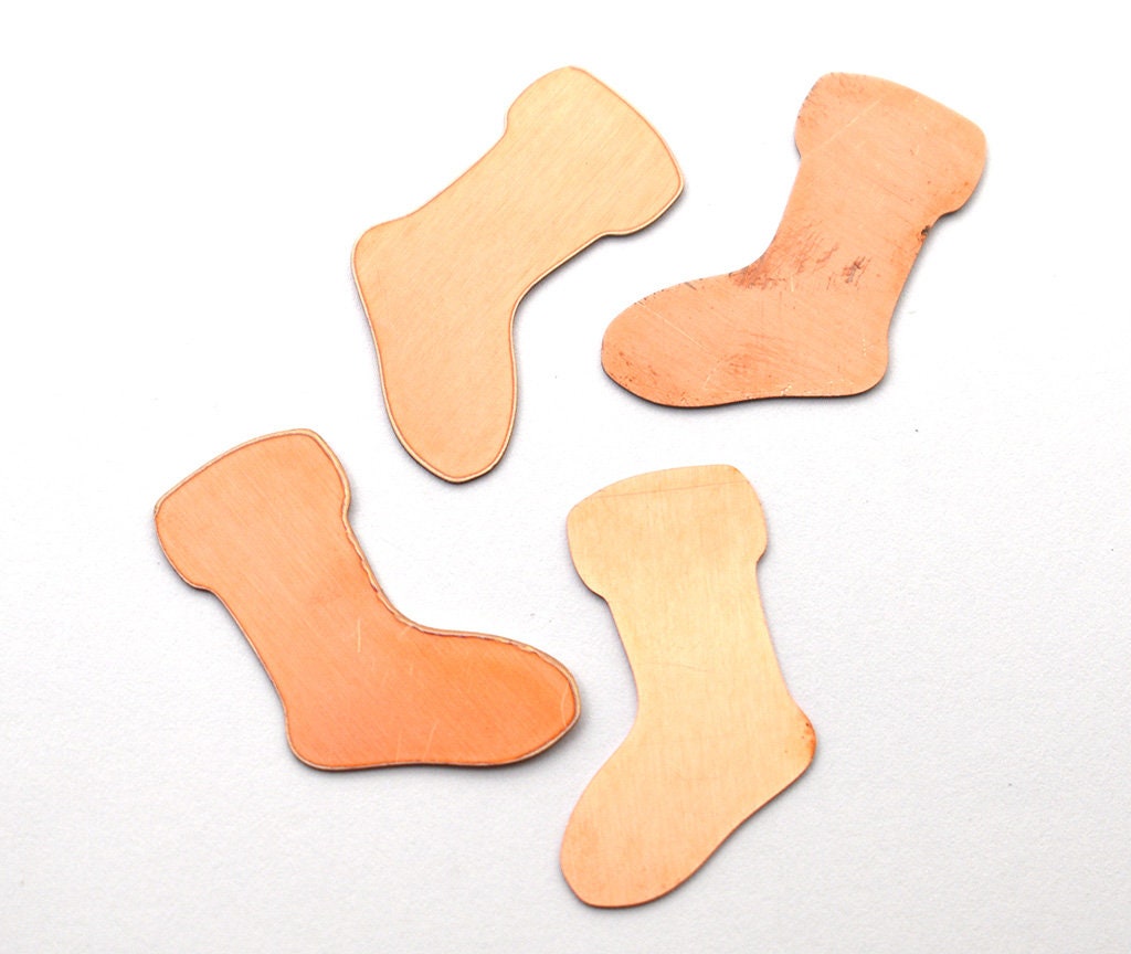 Copper - 100# Christmas socks copper blank, stamped enamel , copper , enamel, stamping blank, personalized , , copper blank, raw copper