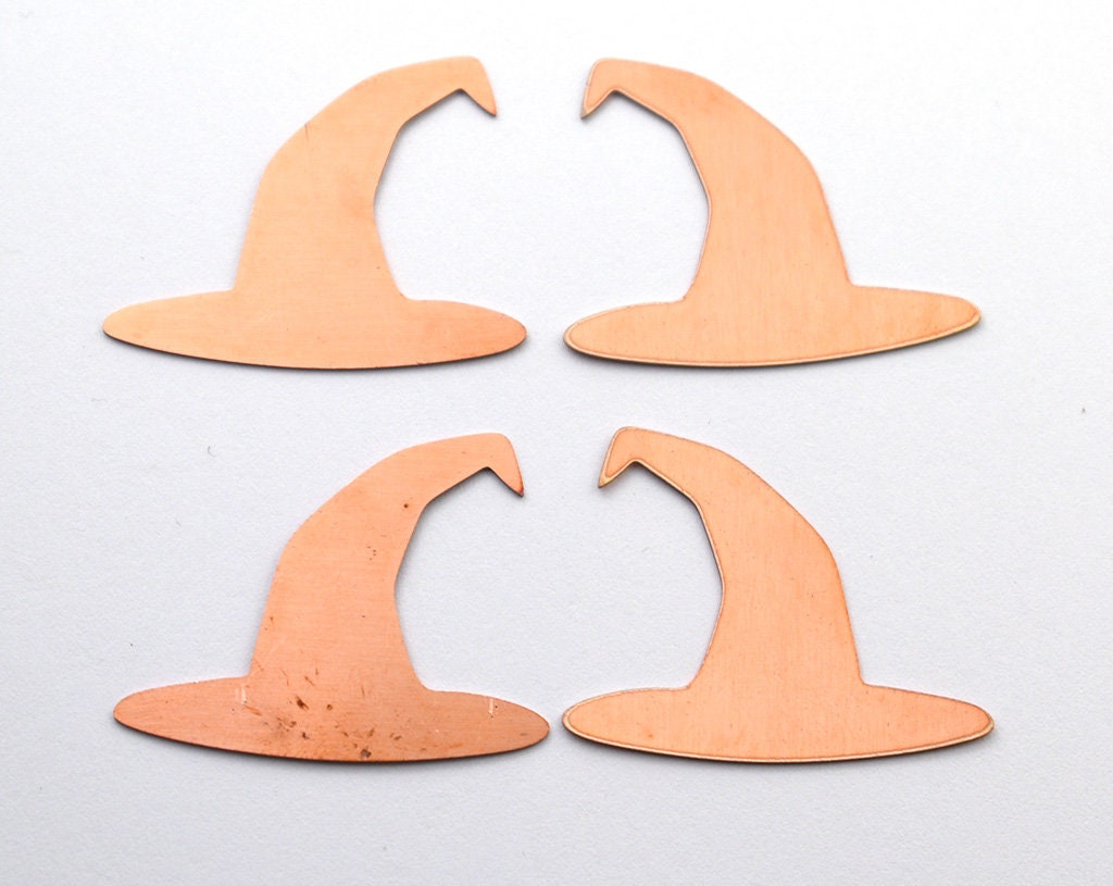 Halloween Copper Blanks - 93# Witch Hat Copper blank, stamped solid copper, round stamping blank ,copper blank, raw copper