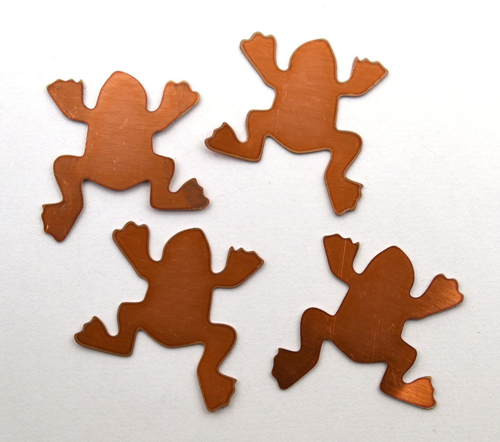 Copper Blanks - 115# Frog copper blank , stamped enamel , solid copper, stamping blank, personalized , copper blank, raw copper