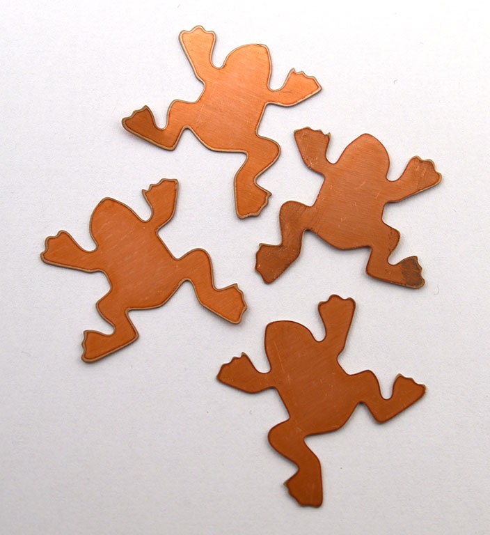 Copper Blanks - 115# Frog copper blank , stamped enamel , solid copper, stamping blank, personalized , copper blank, raw copper