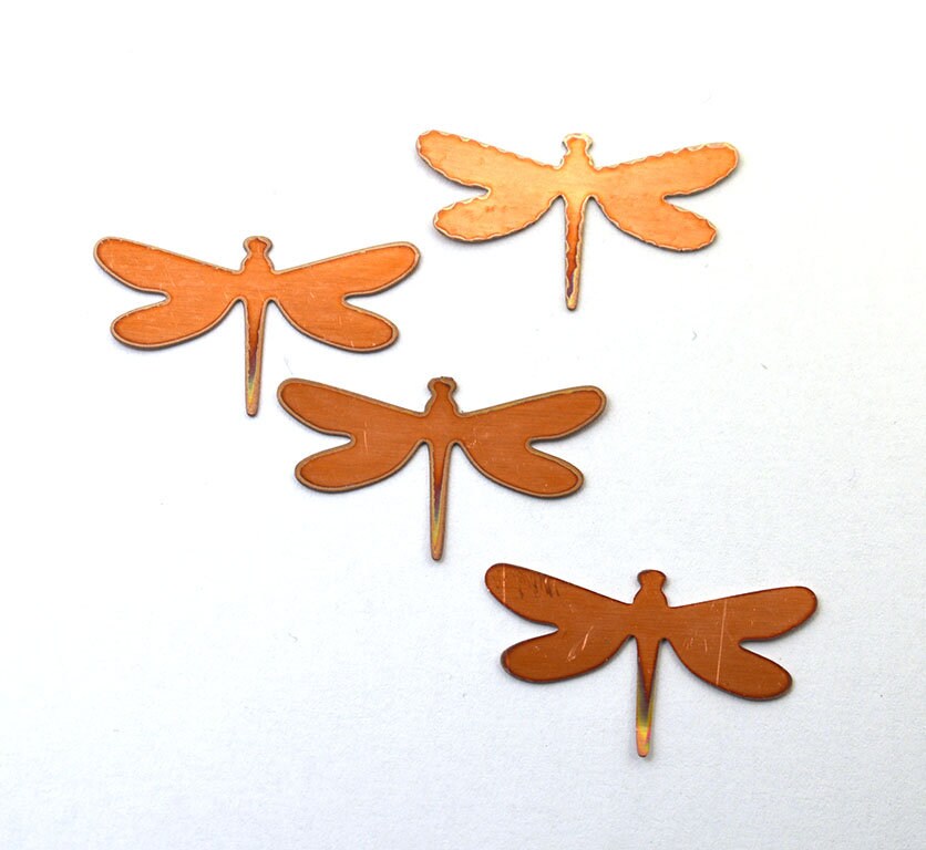 Copper Blanks - 113# Dragonfly copper blank , stamped enamel , solid copper, stamping blank, personalized copper blank, raw copper