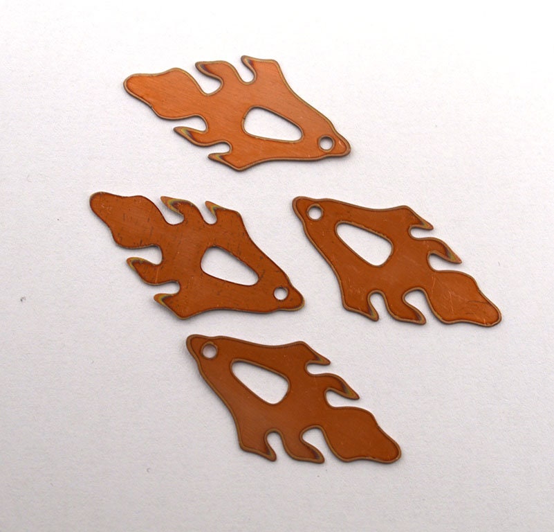 Copper Blanks - 117# leaf copper blank , stamped enamel , solid copper, stamping blank, personalized , copper blank, raw copper