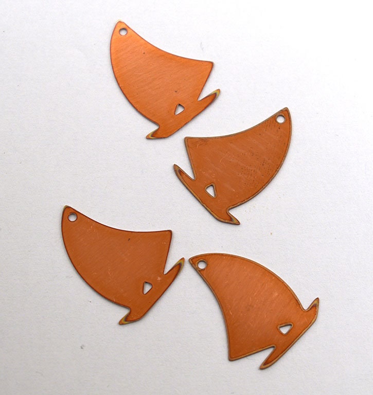 Copper Blanks - 118# Boat copper blank , stamped enamel , solid copper, stamping blank, personalized , copper blank, raw copper