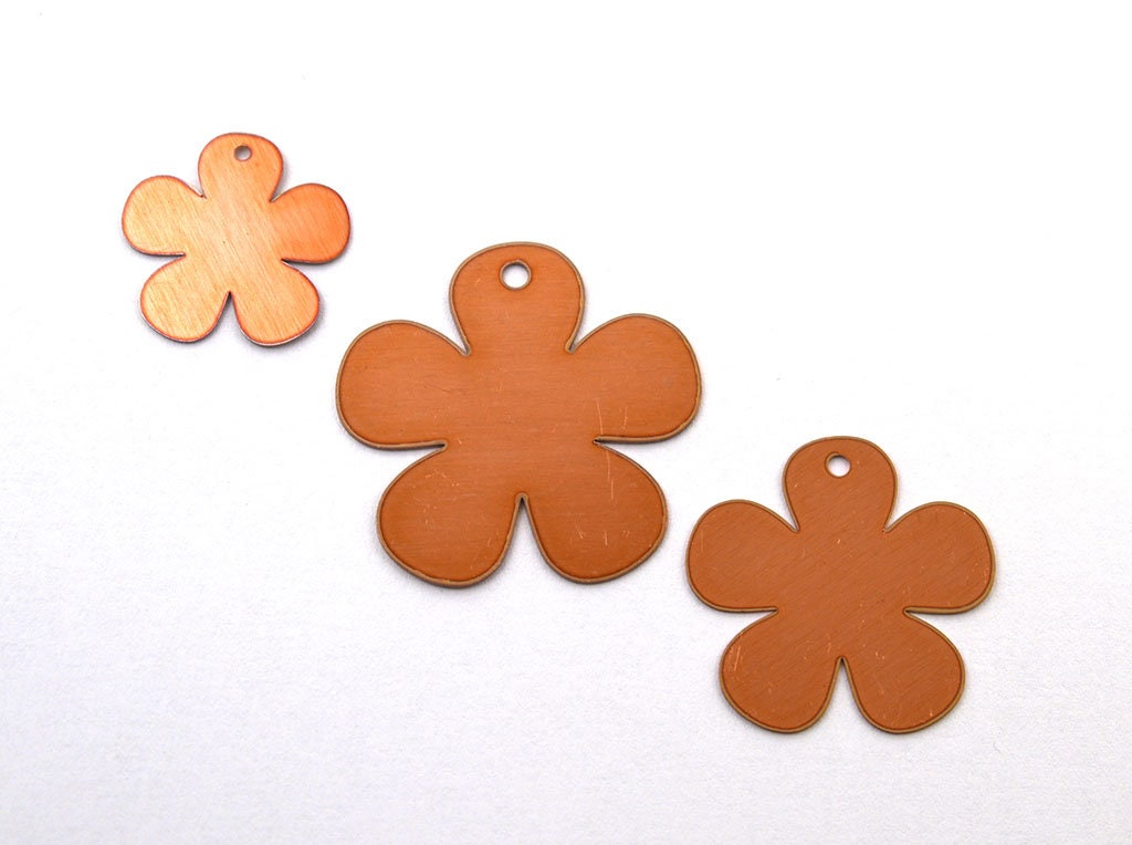 Copper Blanks - 58# Flower copper blank , stamped solid copper, round stamping blank, personalized , copper blank, raw copper