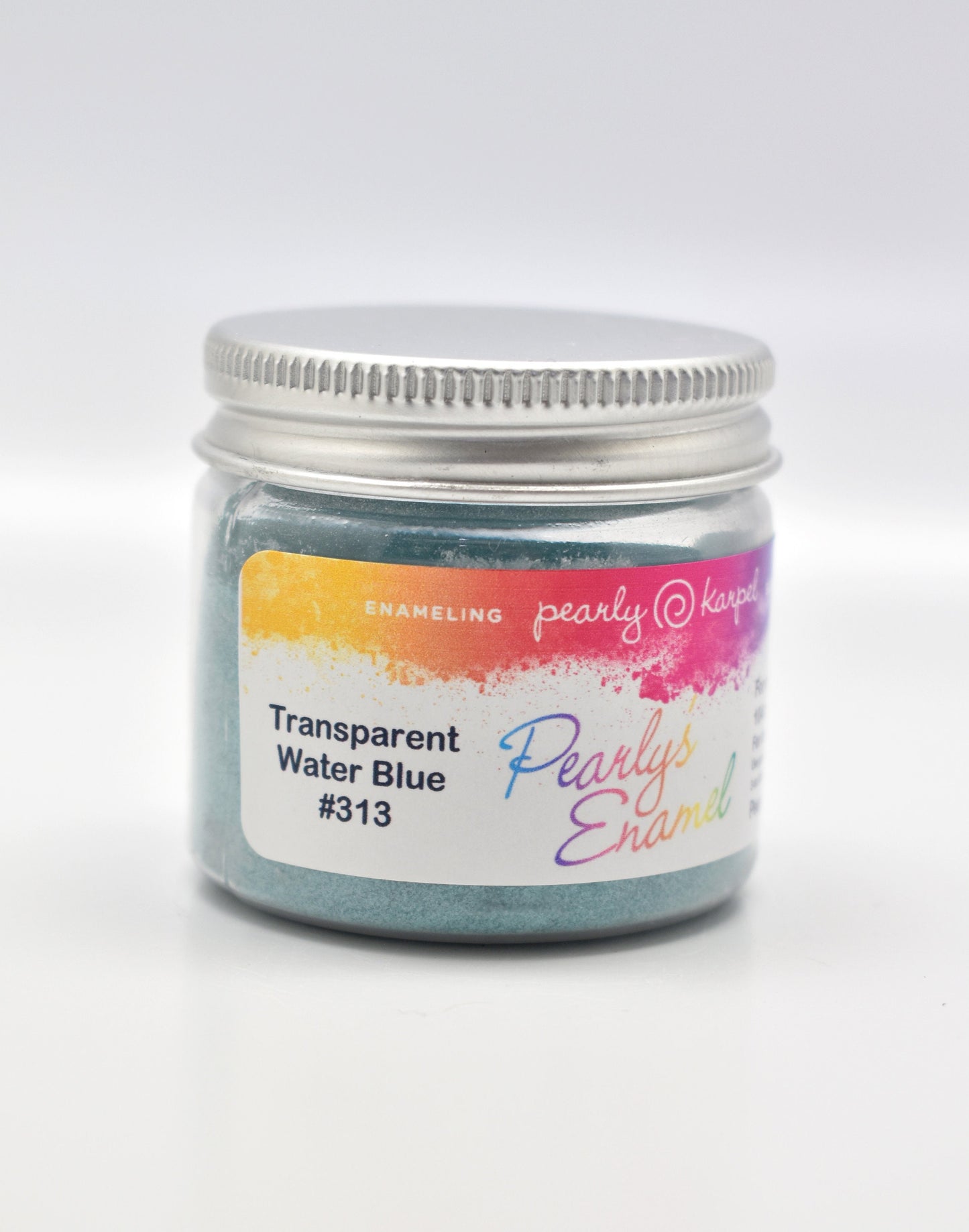 Pearly's Enamel Powder No. 313 Transparent Water Blue 3oz. (85gr.) Great for torch/kiln/Cloisonné and Wet Packing Enameling