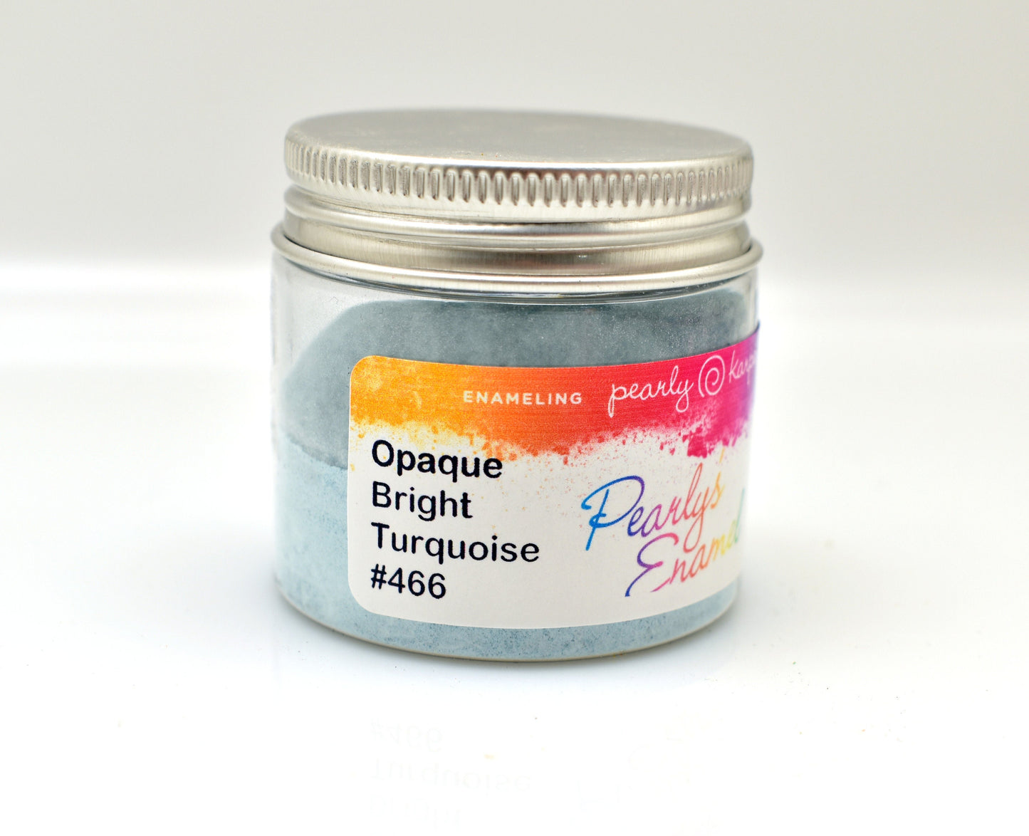 Pearly's Enamel Powder No. 466 Opaque Bright Turquoise 3oz. (85gr.) Great for torch/kiln/Cloisonné and Wet Packing Enameling