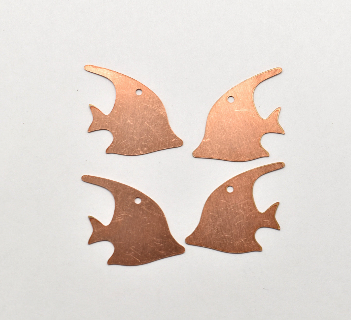Copper Blanks - 274# Fish Copper blank ,stamped solid copper, round stamping blank, personalized ,copper blank, raw copper
