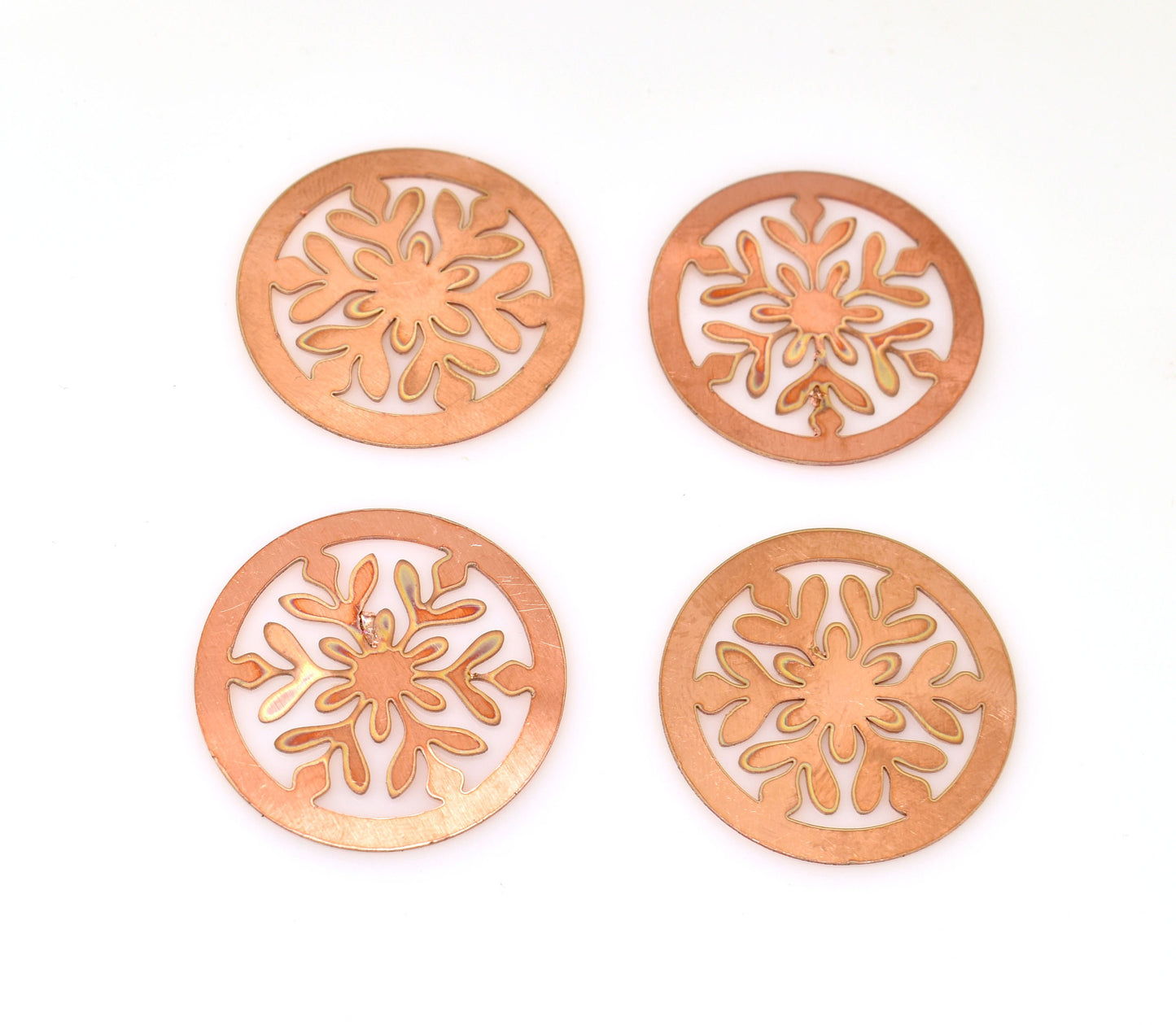 Copper - Sale 310# 35mm Snowflake copper blank , stamped enamel , solid copper, stamping blank, personalized copper blank, raw copper