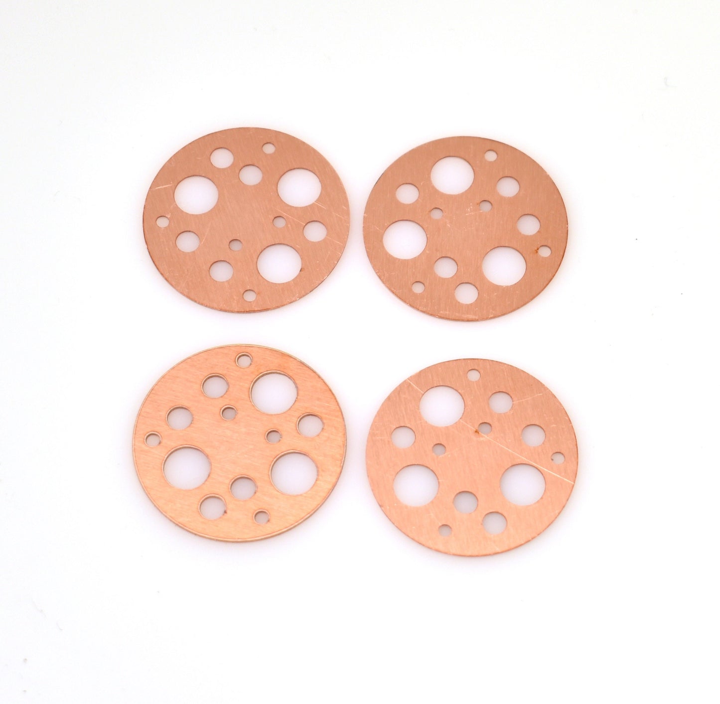 Copper - 341# New - Round With Holes Copper blank , stamped enamel , solid copper, stamping blank, personalized copper blank, raw copper