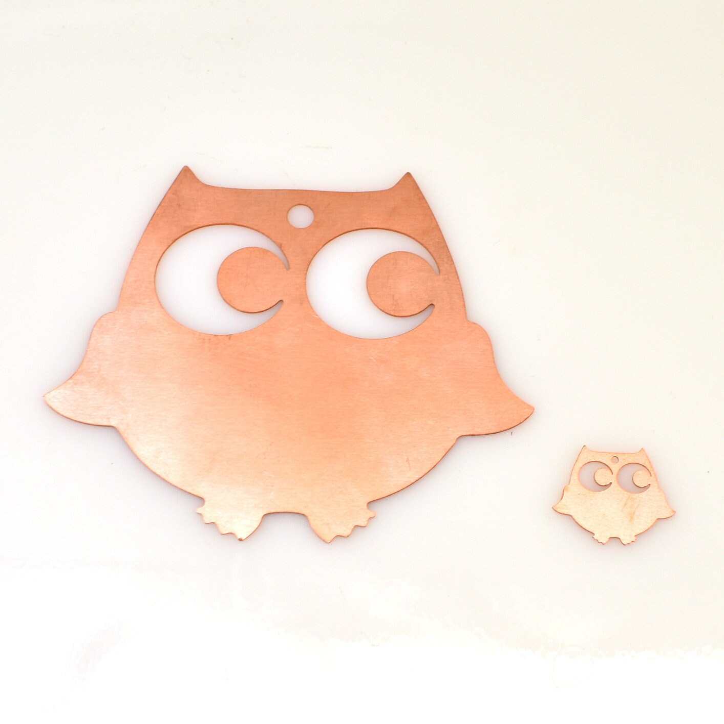 Copper Blanks - 536# Owl copper blank - 24 Gauge, raw Solid