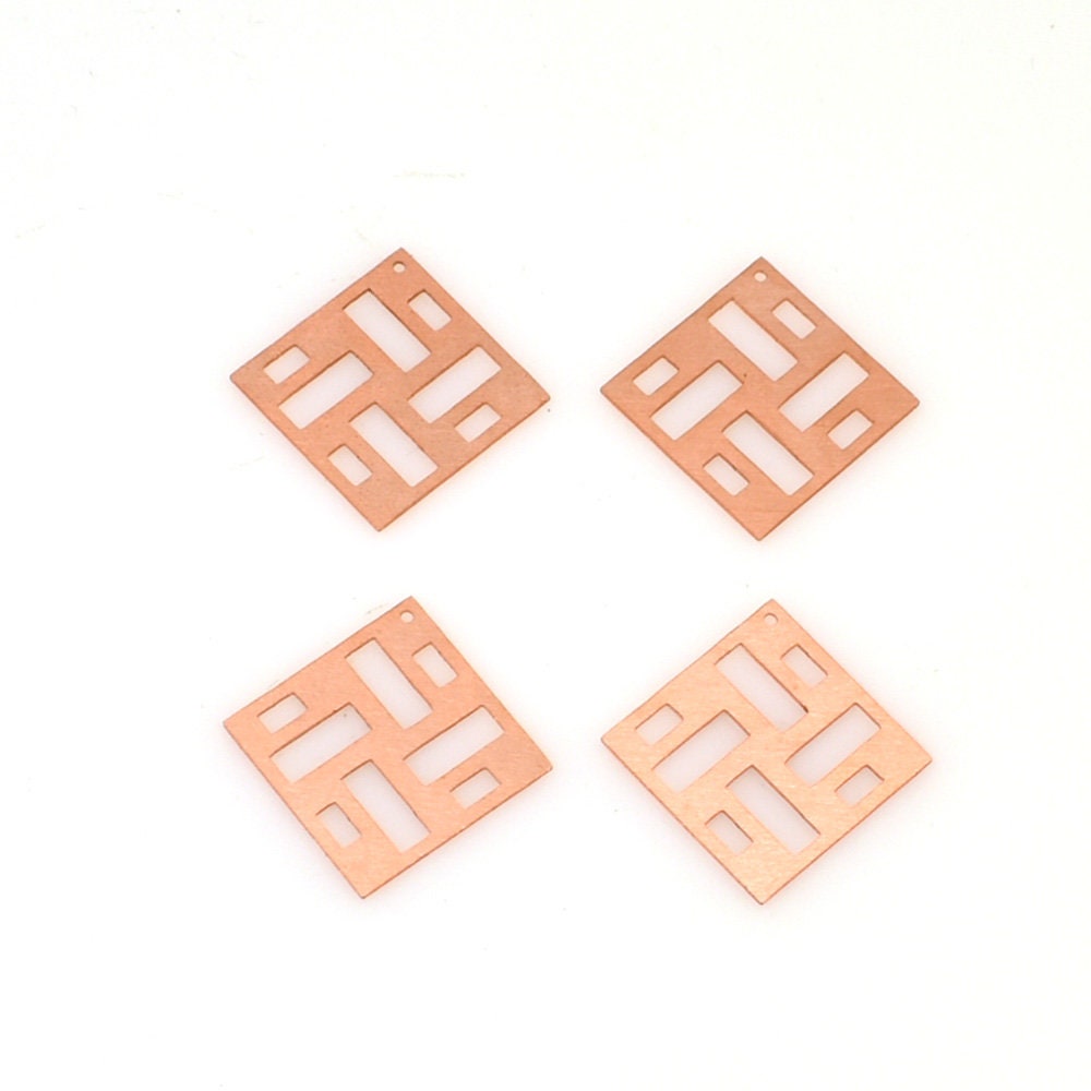 Copper Blanks - A554# Square copper blank - 24 Gauge, raw Solid