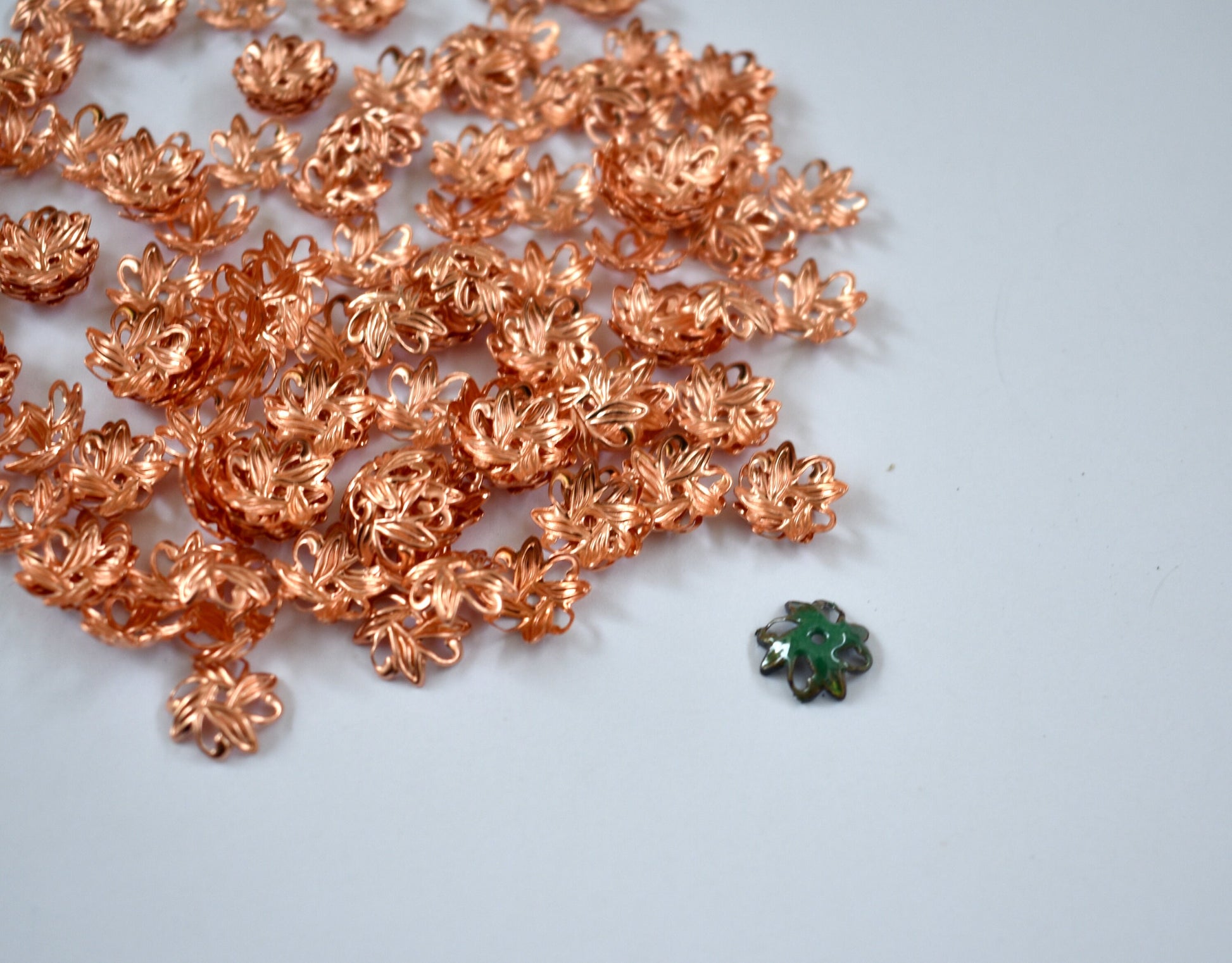 Copper Blanks - Solid Raw Copper caps for enameling and jewelry making
