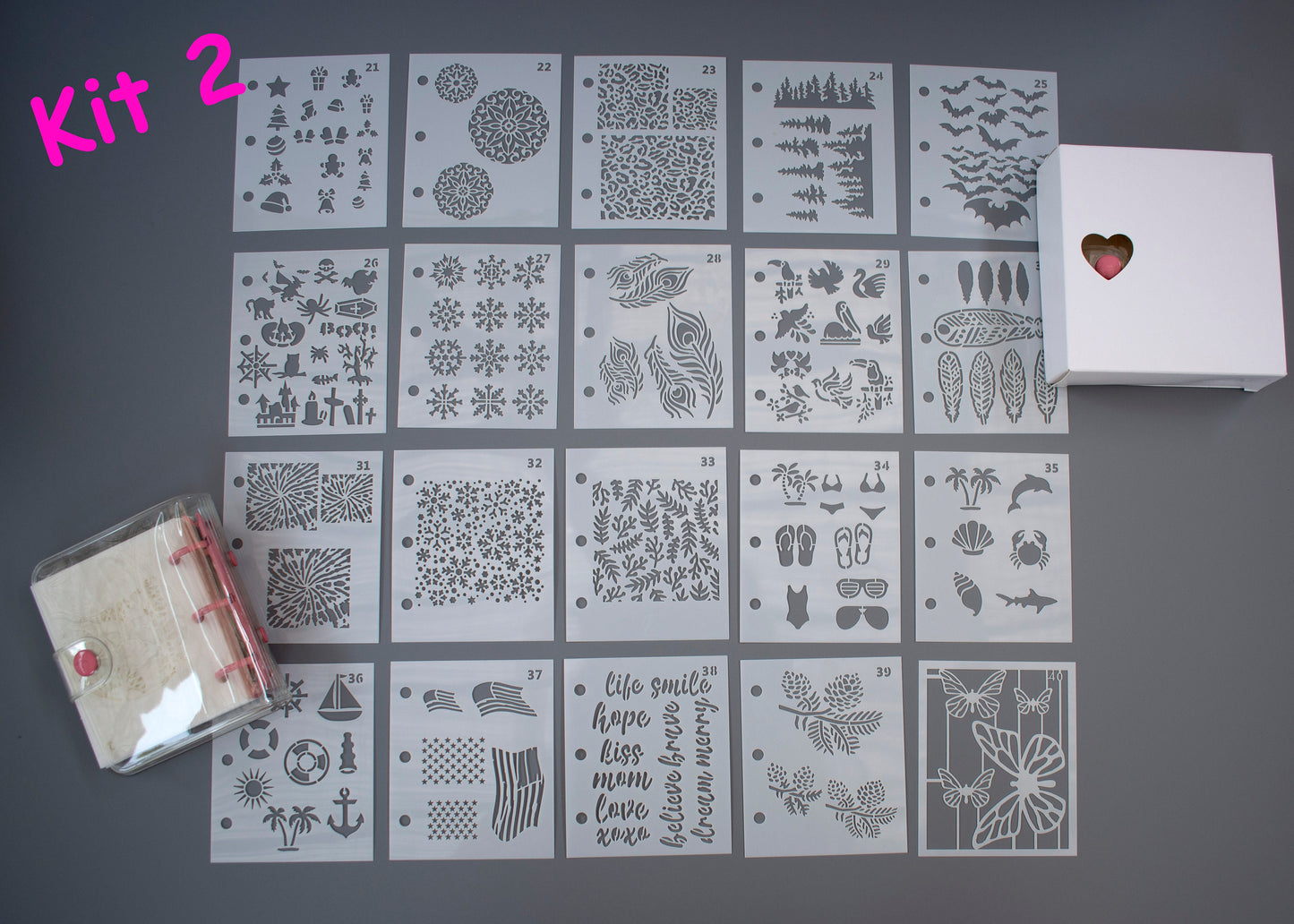 Enameling Supplies New - 3 kits available - 20 Different Designs Stencils With Folder - great for adding enamel powders