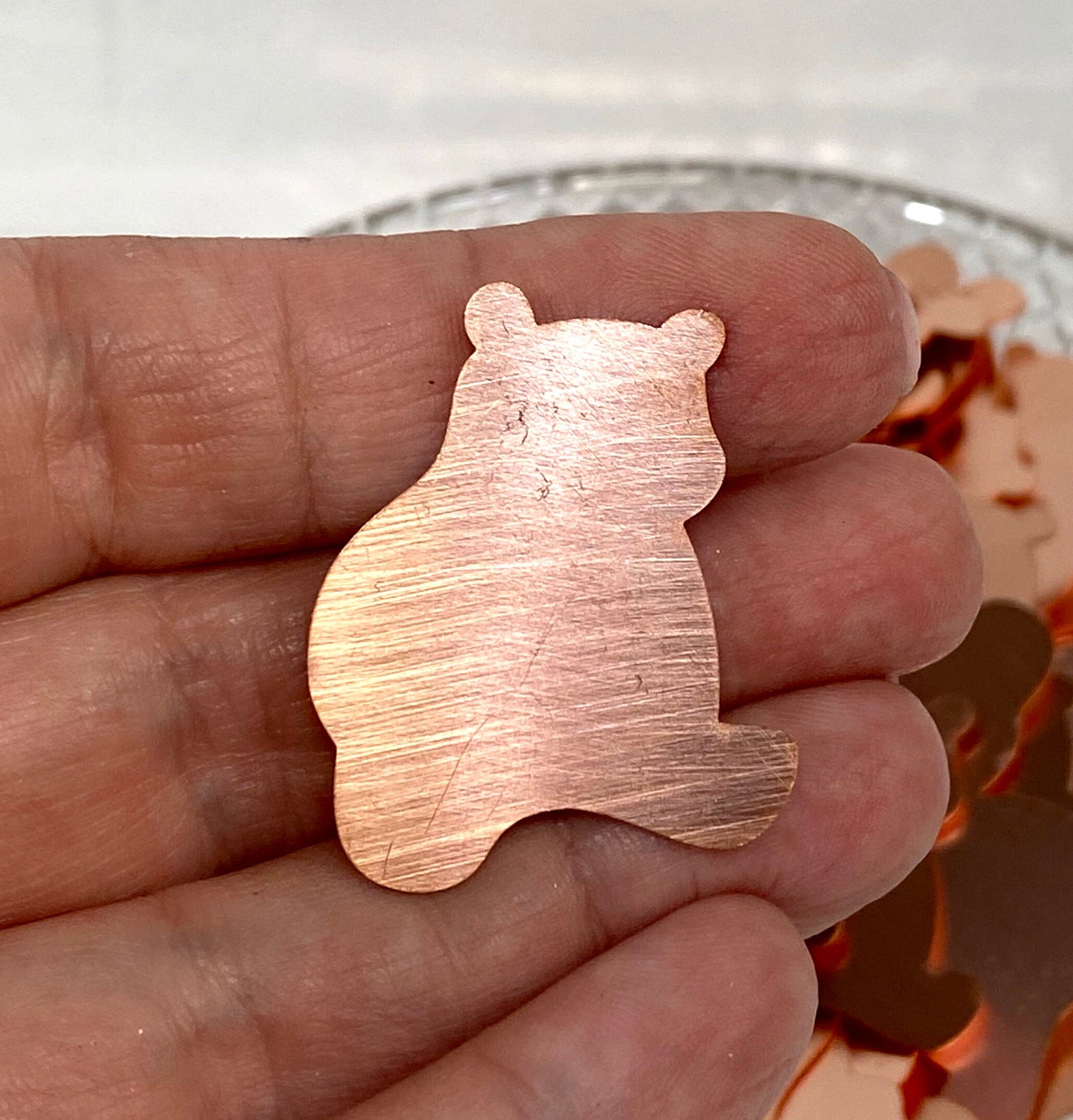 Copper - 685# Bear copper blank , stamped solid copper, round stamping blank, personalized copper blank, raw copper