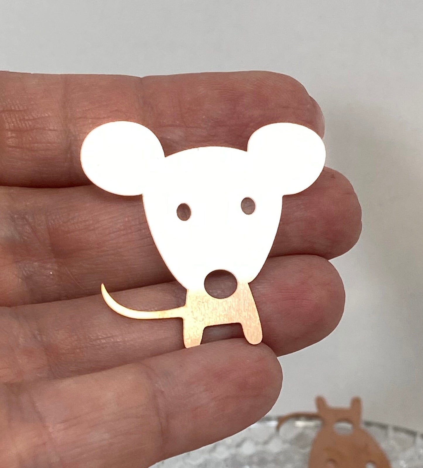 Copper Blanks - 675# Mouse copper blank , stamped solid copper, round stamping blank, personalized copper blank, raw copper