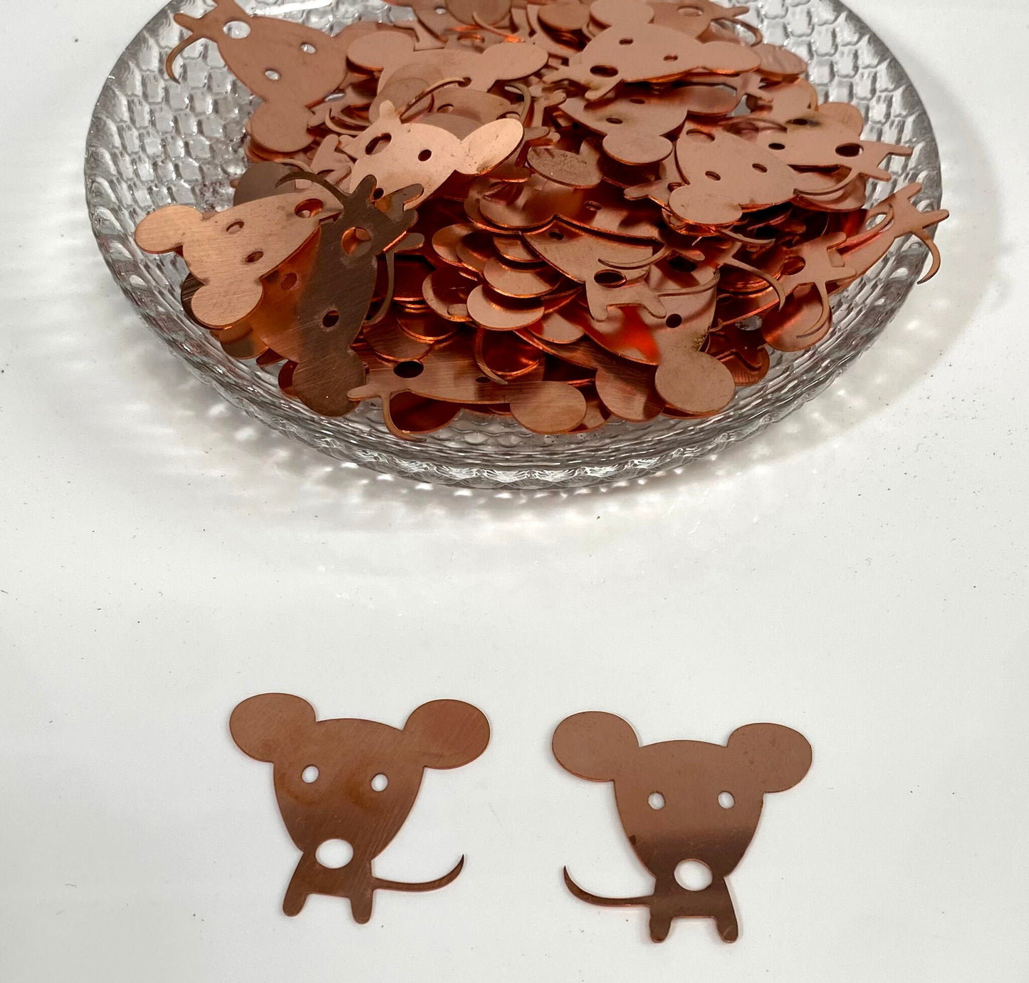 Copper Blanks - 675# Mouse copper blank , stamped solid copper, round stamping blank, personalized copper blank, raw copper