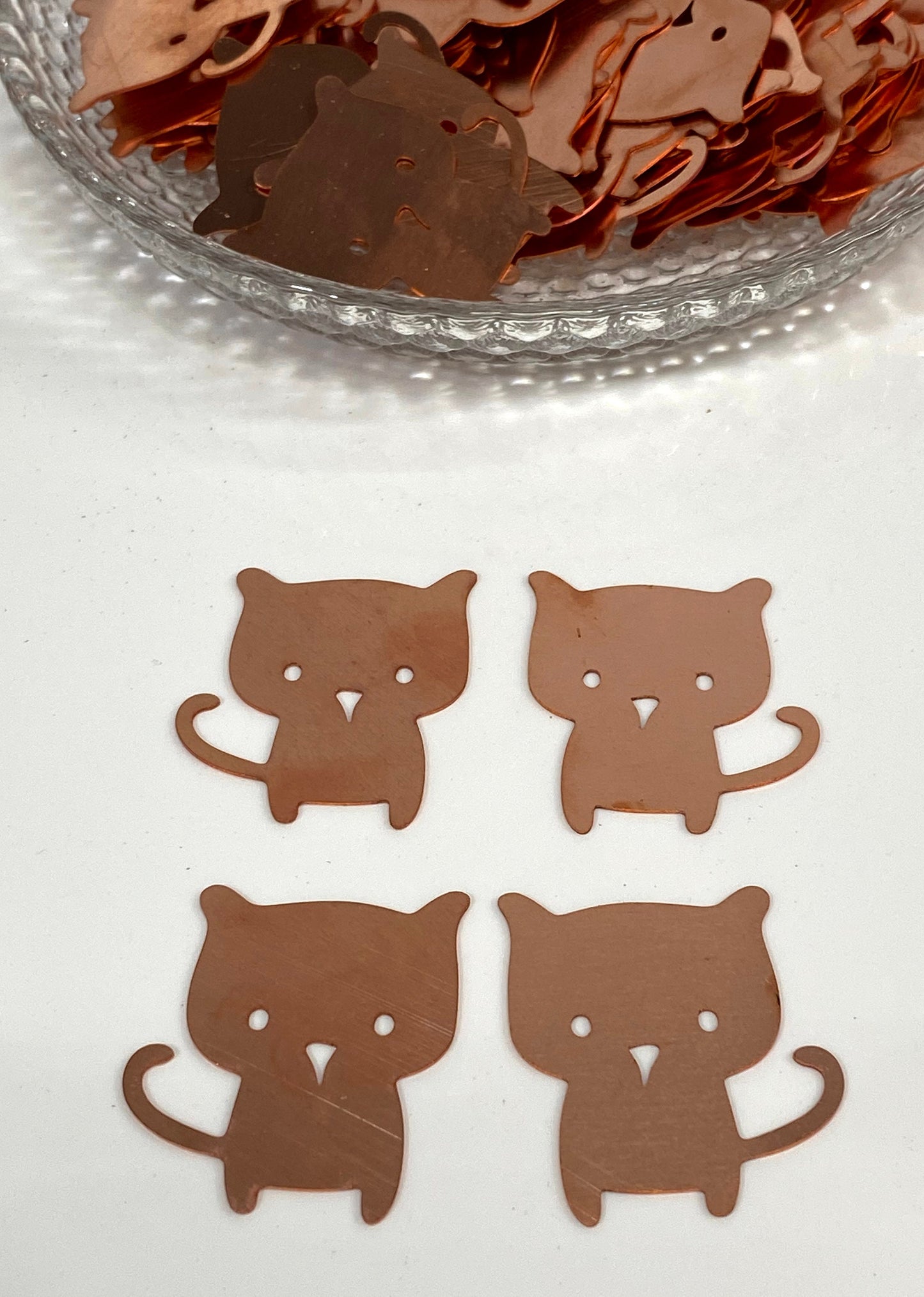 Copper Blanks - 674# Cat copper blank , stamped solid copper, round stamping blank, personalized copper blank, raw copper