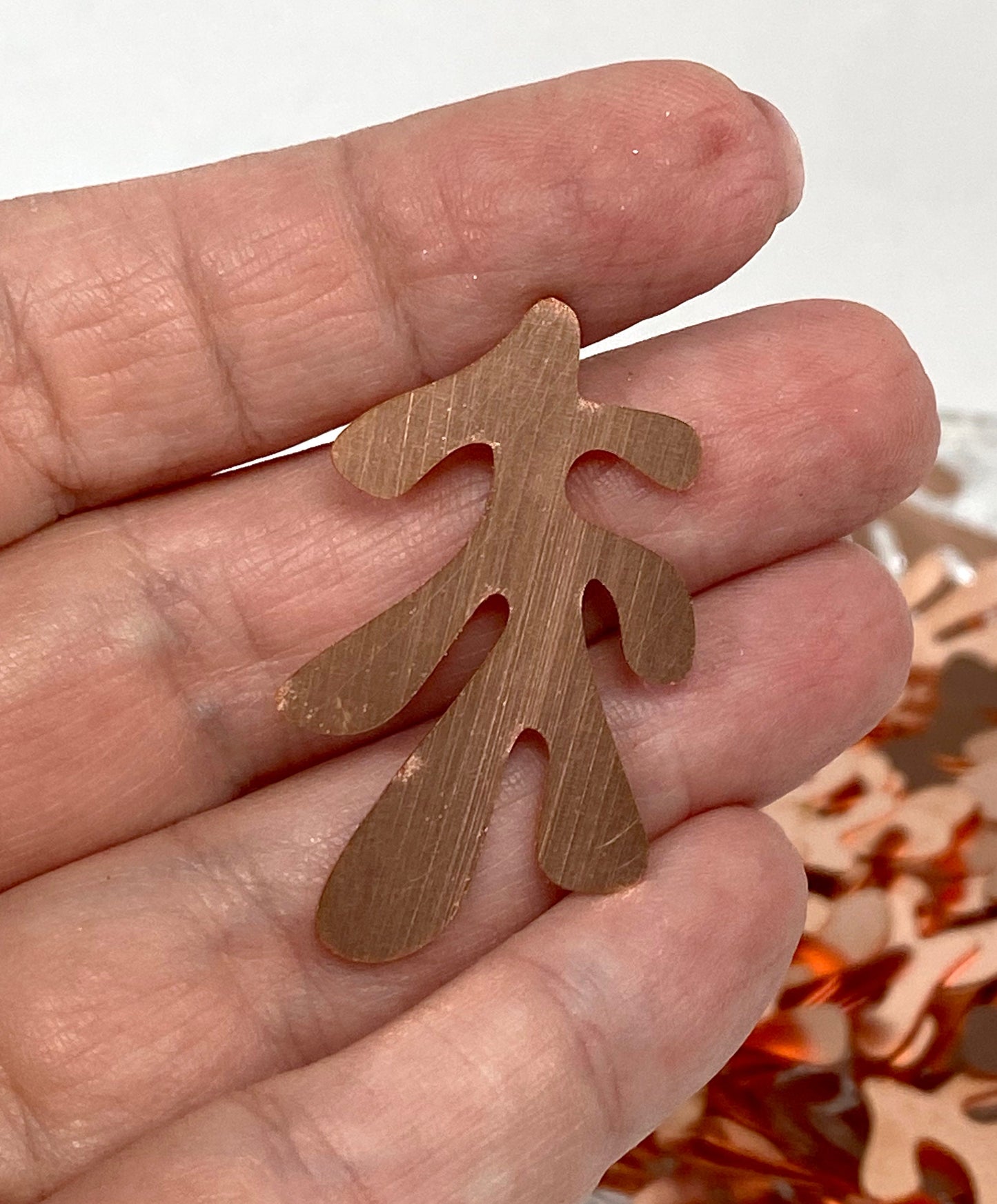 Copper Blanks - 667# Coral copper blank, stamped solid copper, round stamping blank, personalized copper blank, raw copper